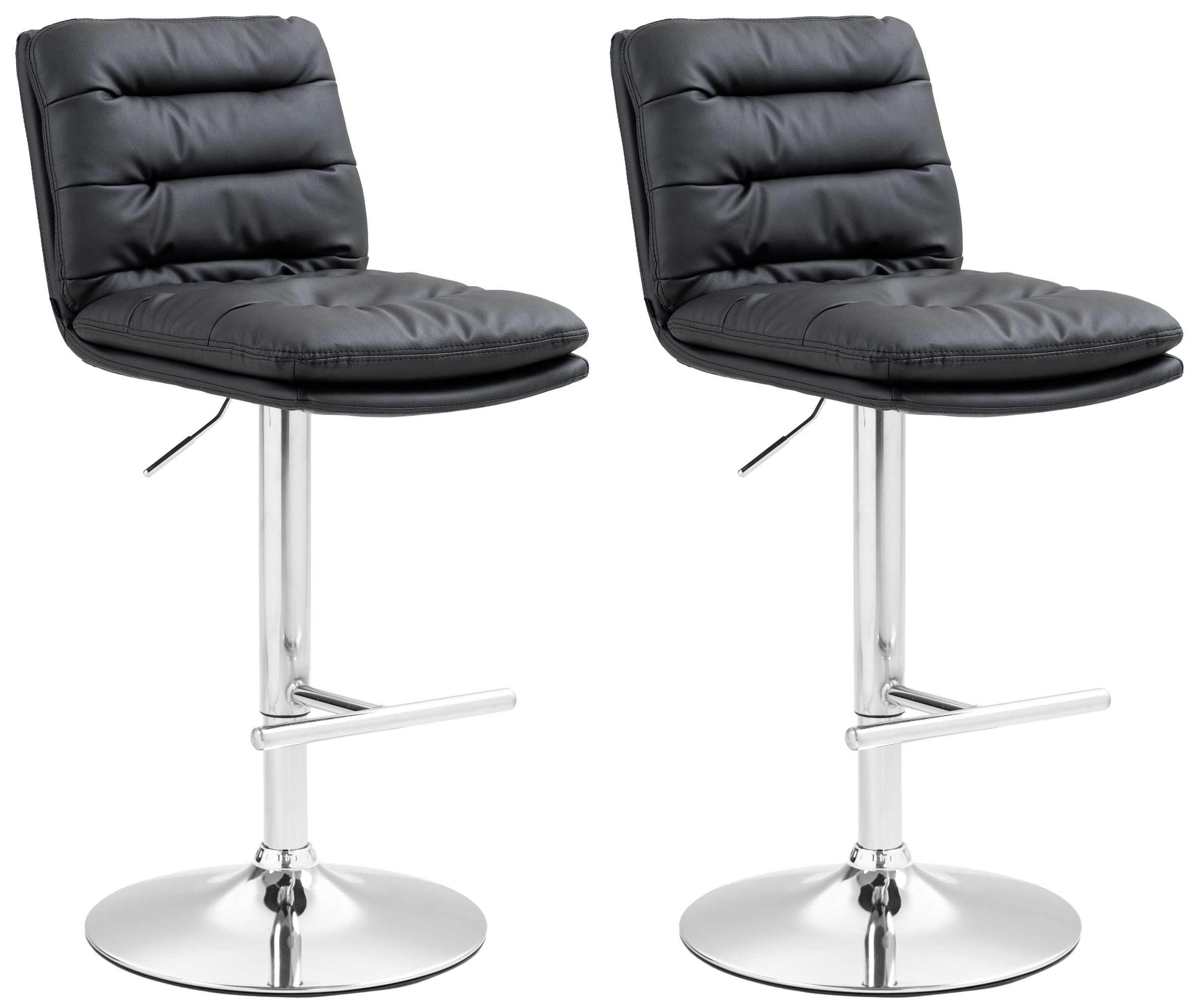 CLP 2er Set Barhocker Damar mit Kunstlederbezug I Barstuhl h&ouml;henverstellbar und drehbar I Tresenhocker mit Fu&szlig;st&uuml;tze und R&uuml;ckenlehne - Bild 1