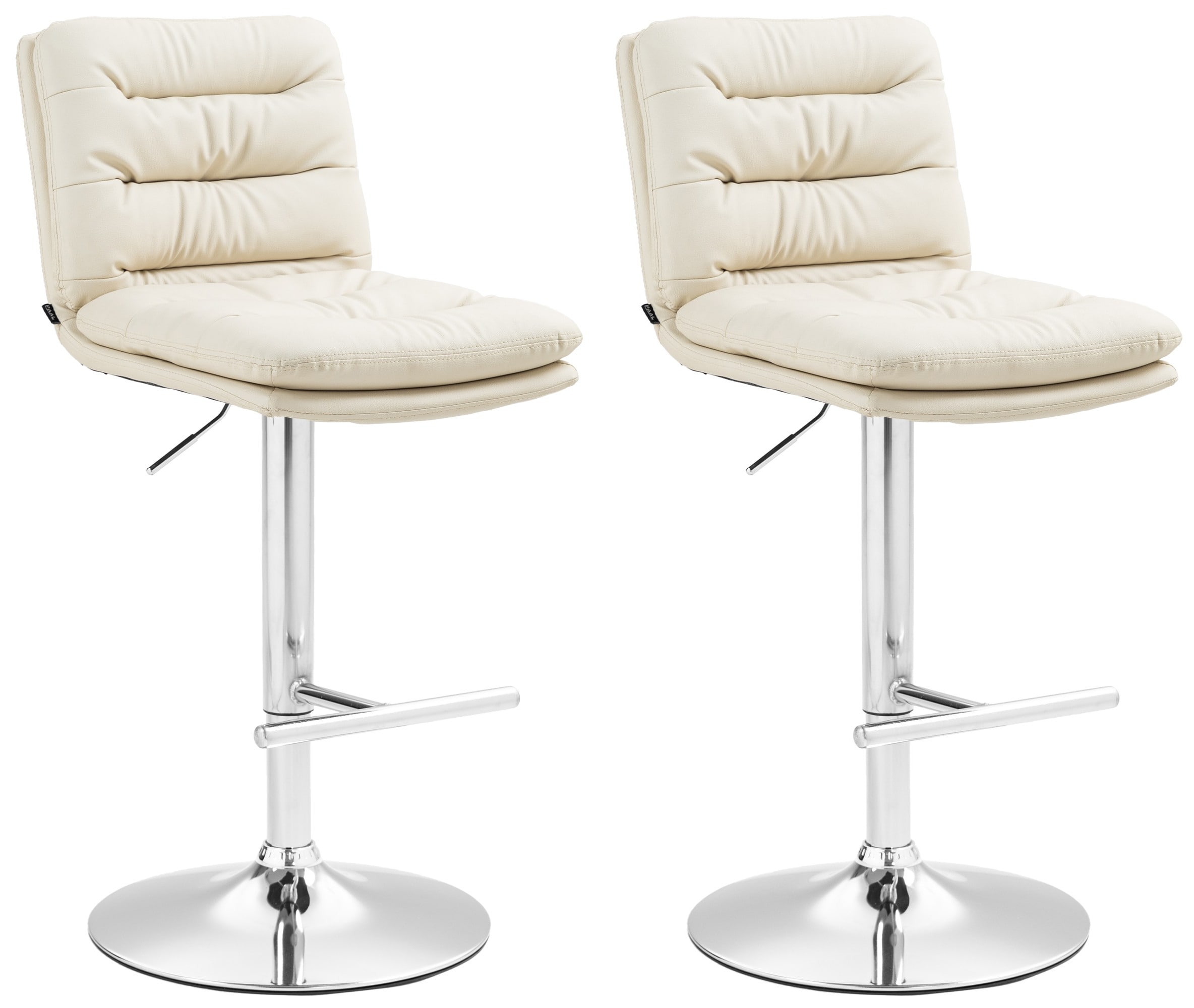 CLP 2er Set Barhocker Damar mit Kunstlederbezug I Barstuhl h&ouml;henverstellbar und drehbar I Tresenhocker mit Fu&szlig;st&uuml;tze und R&uuml;ckenlehne - Bild 1