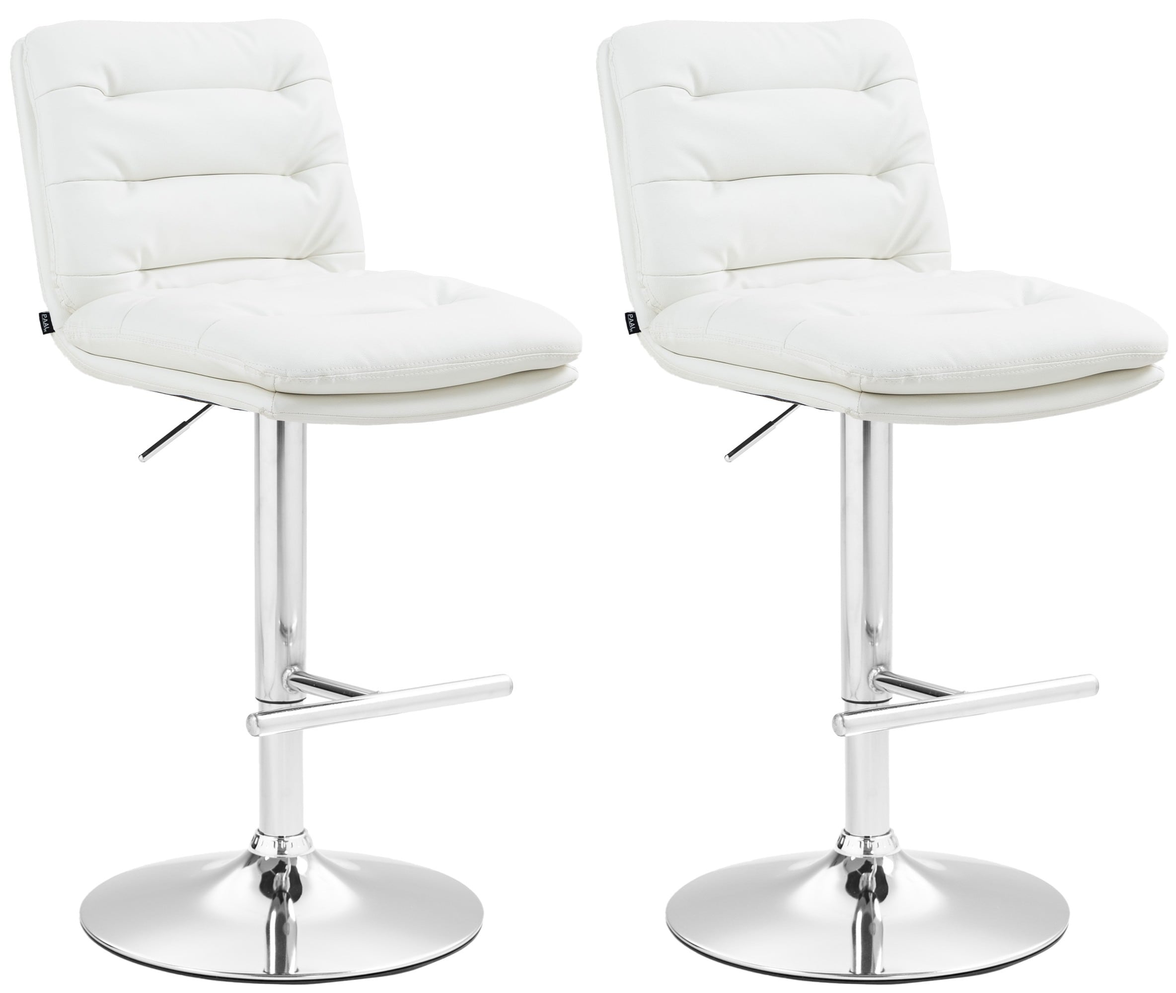 CLP 2er Set Barhocker Damar mit Kunstlederbezug I Barstuhl h&ouml;henverstellbar und drehbar I Tresenhocker mit Fu&szlig;st&uuml;tze und R&uuml;ckenlehne - Bild 1