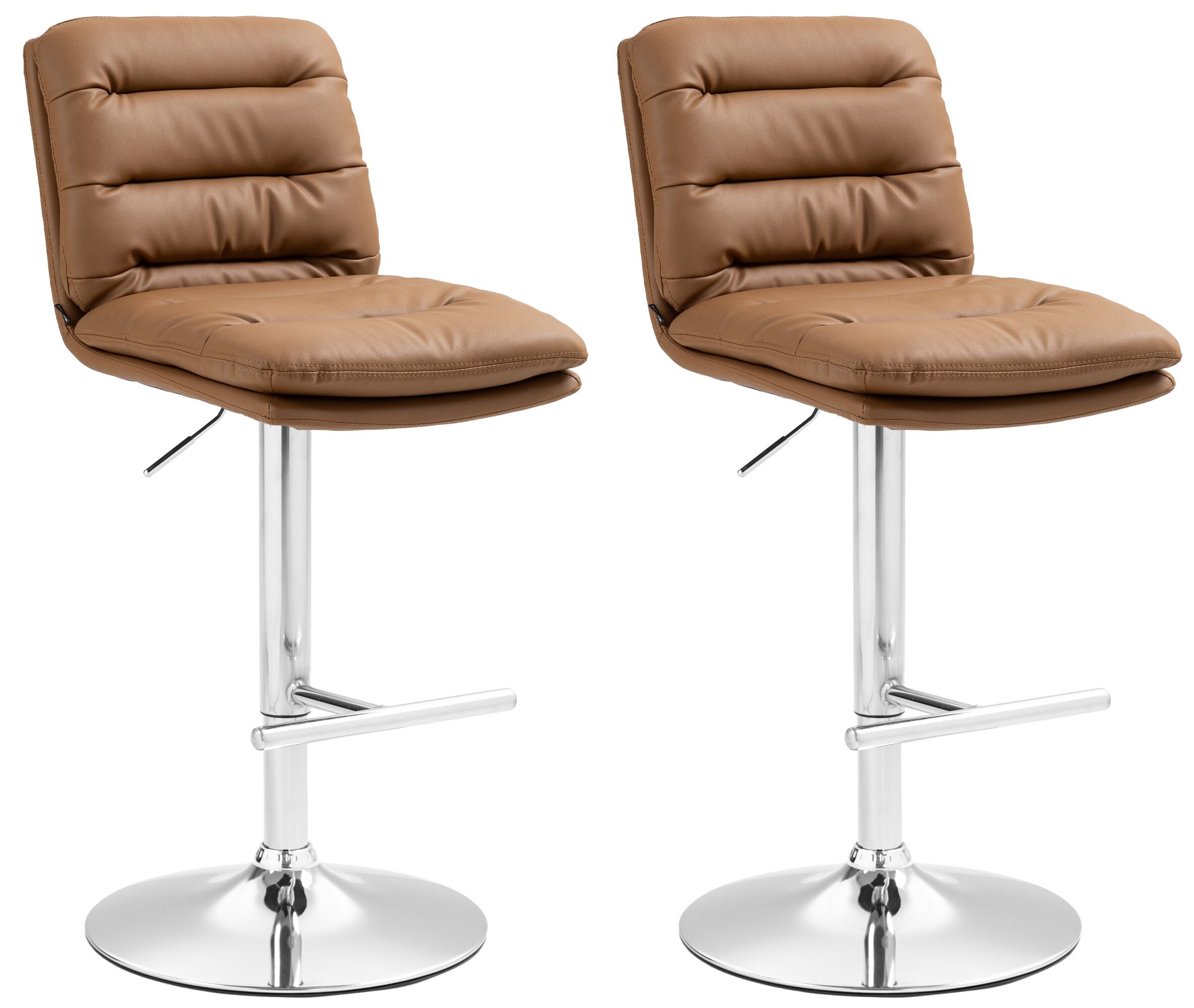 CLP 2er Set Barhocker Damar mit Kunstlederbezug I Barstuhl h&ouml;henverstellbar und drehbar I Tresenhocker mit Fu&szlig;st&uuml;tze und R&uuml;ckenlehne - Bild 1