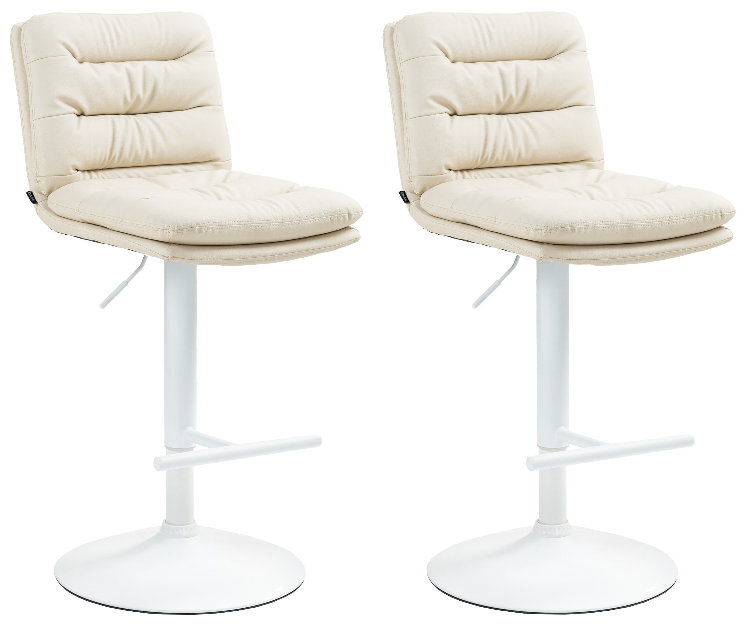 CLP 2er Set Barhocker Damar mit Kunstlederbezug I Barstuhl h&ouml;henverstellbar und drehbar I Tresenhocker mit Fu&szlig;st&uuml;tze und R&uuml;ckenlehne - Bild 1