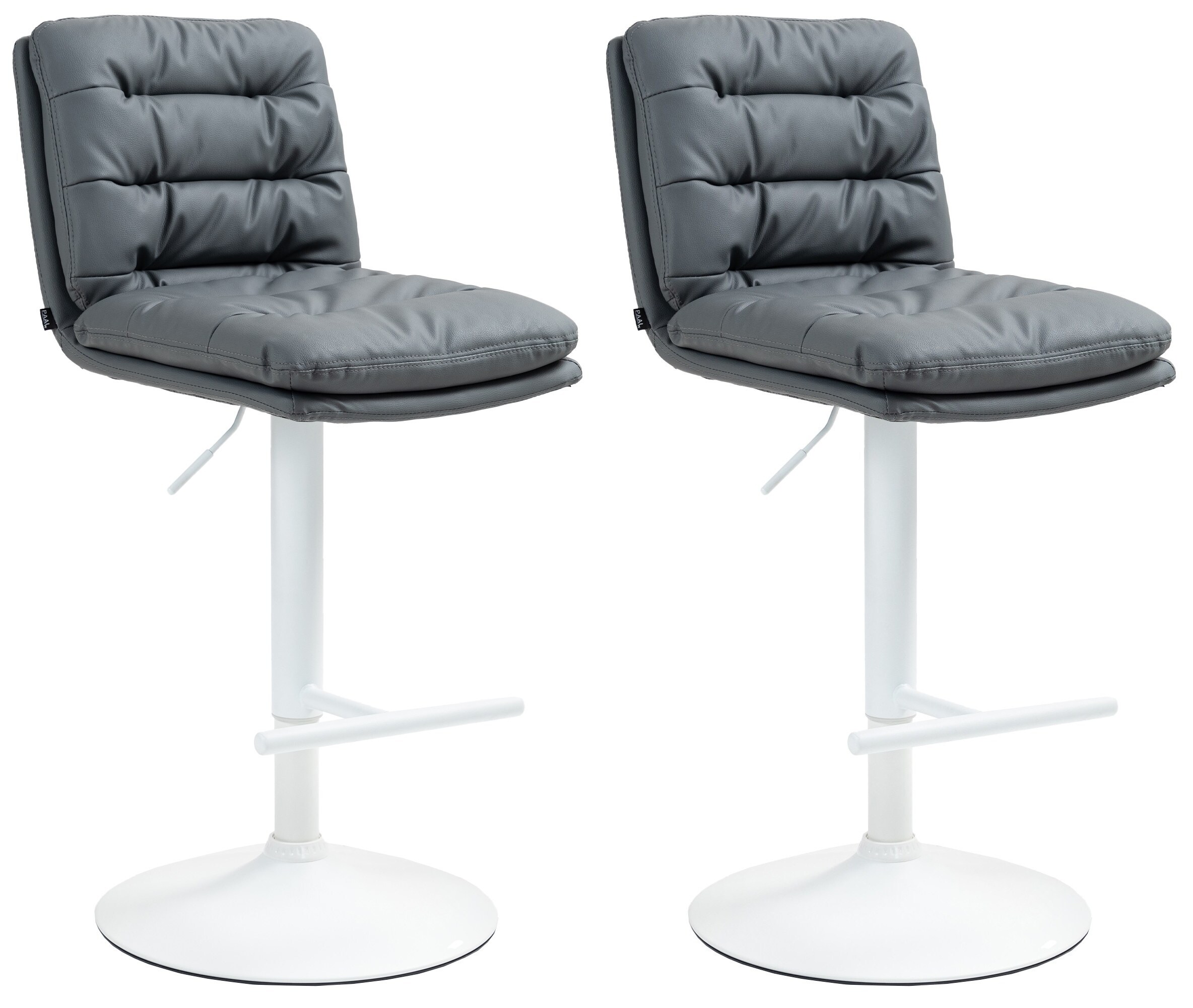 CLP 2er Set Barhocker Damar mit Kunstlederbezug I Barstuhl h&ouml;henverstellbar und drehbar I Tresenhocker mit Fu&szlig;st&uuml;tze und R&uuml;ckenlehne - Bild 1