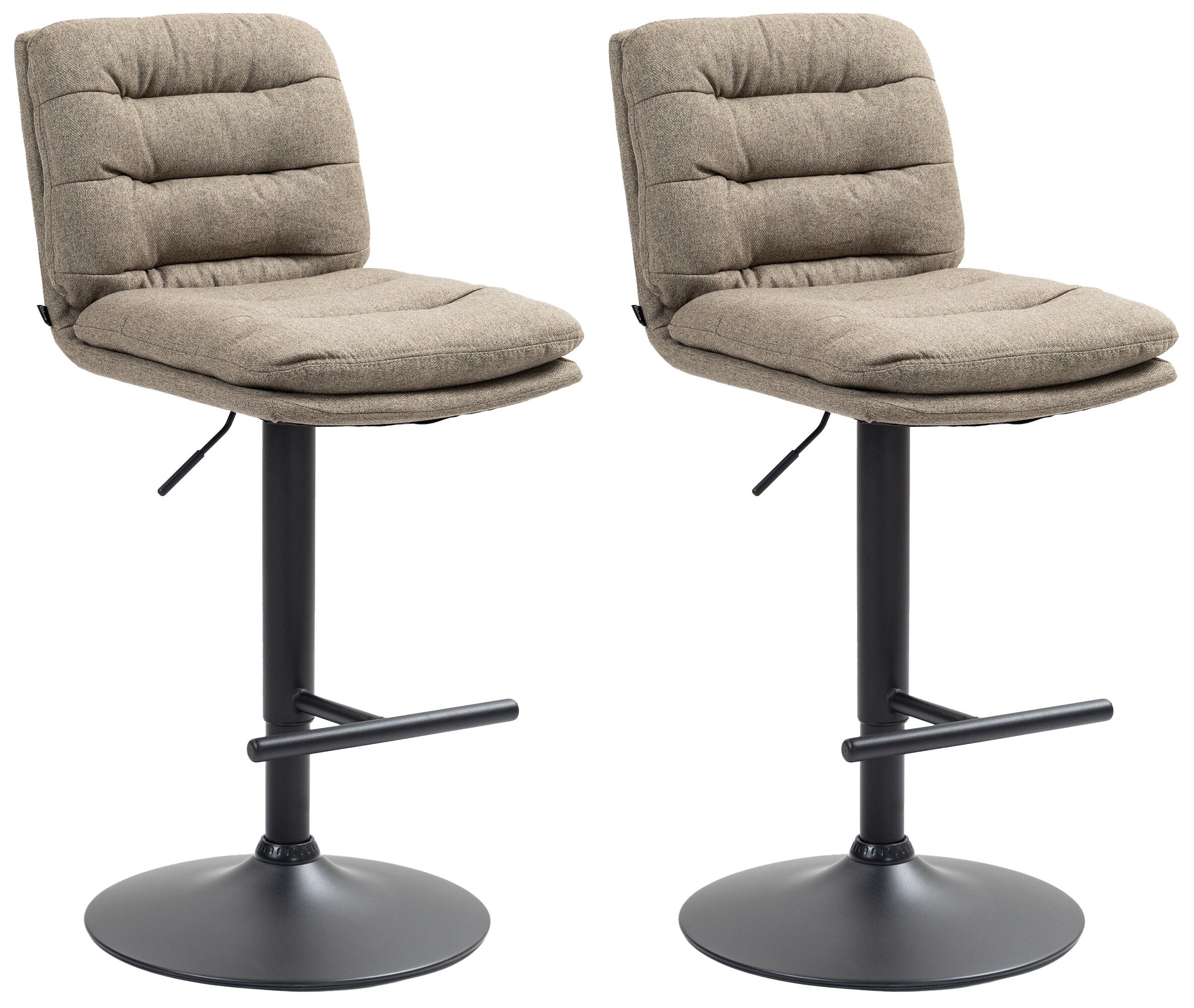 CLP 2er Set Barhocker Damar mit Stoffbezug I Barstuhl h&ouml;henverstellbar und drehbar I Tresenhocker mit Fu&szlig;st&uuml;tze und R&uuml;ckenlehne - Bild 1