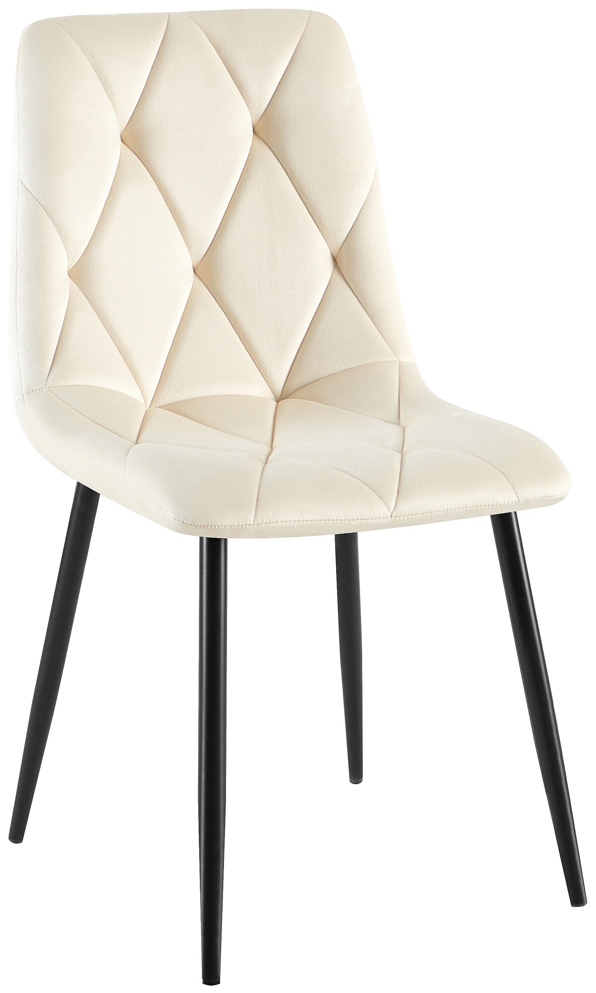 CLP Esszimmerstuhl gepolstert Clairton, K&uuml;chenstuhl mit gestepptem Bezug, mit schwarzem Metallgestell, bis 150 kg belastbar - Bild 1