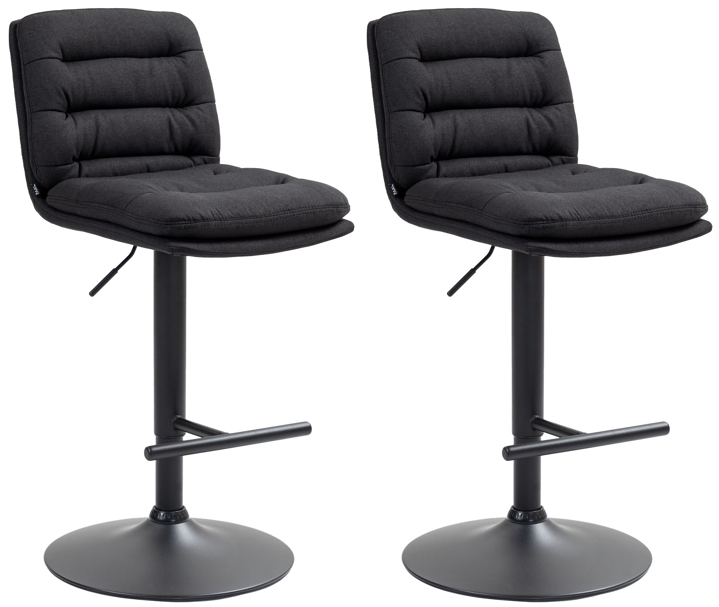 CLP 2er Set Barhocker Damar mit Stoffbezug I Barstuhl h&ouml;henverstellbar und drehbar I Tresenhocker mit Fu&szlig;st&uuml;tze und R&uuml;ckenlehne - Bild 1