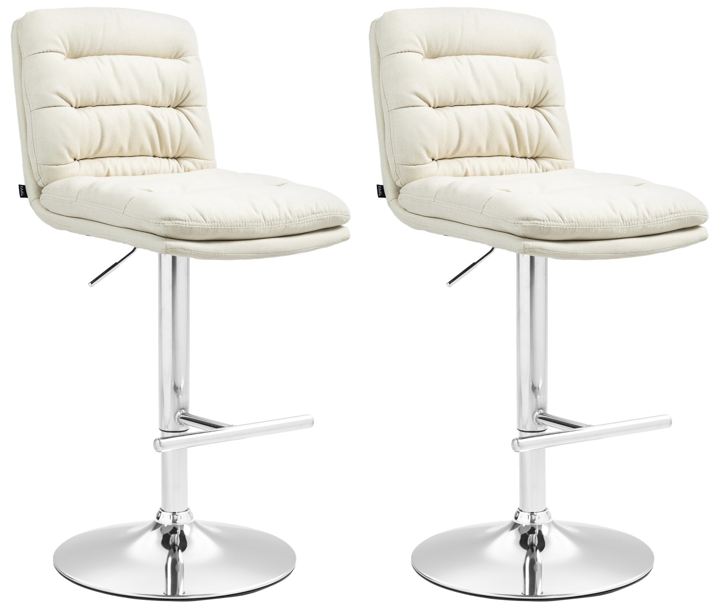CLP 2er Set Barhocker Damar mit Stoffbezug I Barstuhl h&ouml;henverstellbar und drehbar I Tresenhocker mit Fu&szlig;st&uuml;tze und R&uuml;ckenlehne - Bild 1