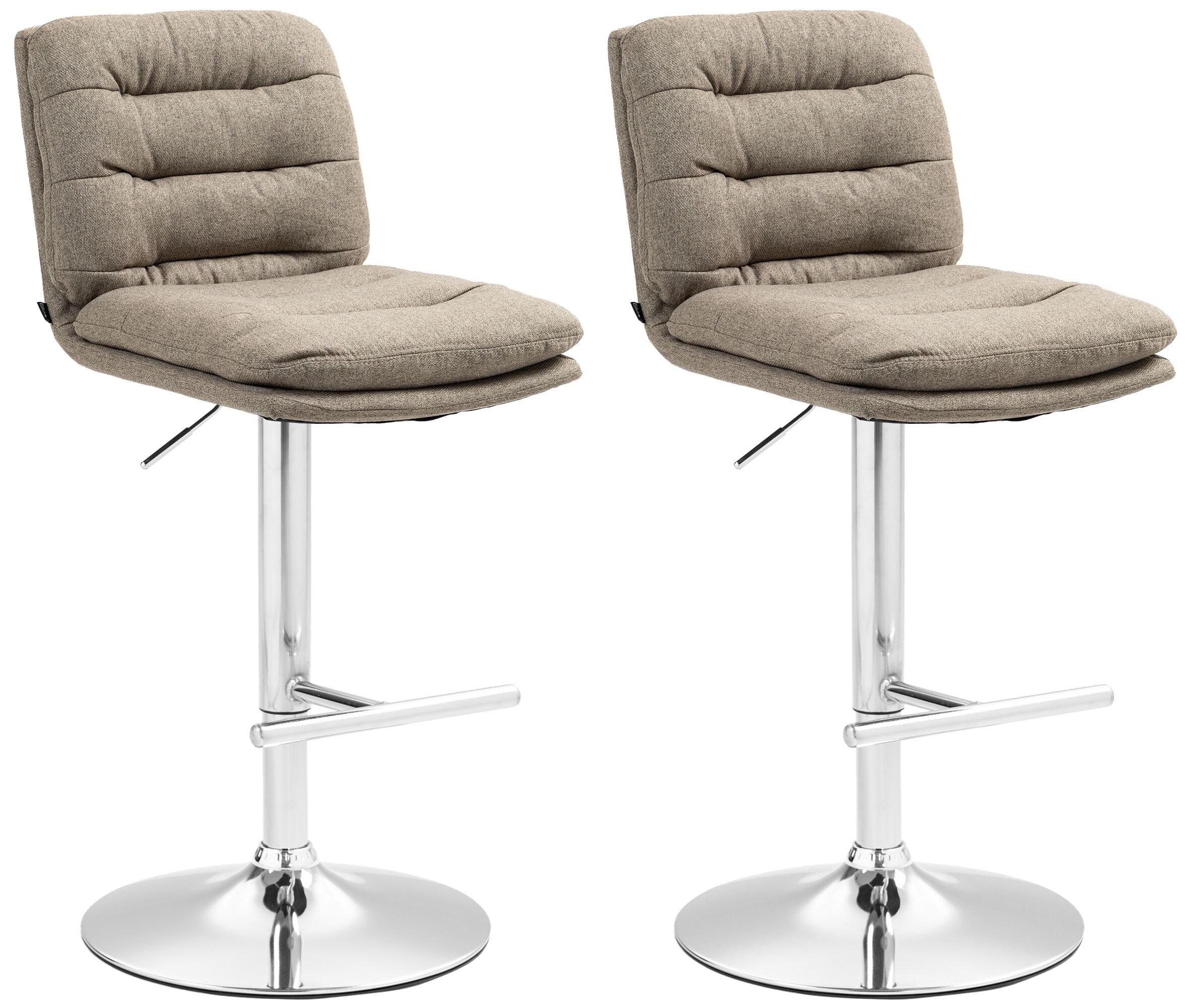 CLP 2er Set Barhocker Damar mit Stoffbezug I Barstuhl h&ouml;henverstellbar und drehbar I Tresenhocker mit Fu&szlig;st&uuml;tze und R&uuml;ckenlehne - Bild 1