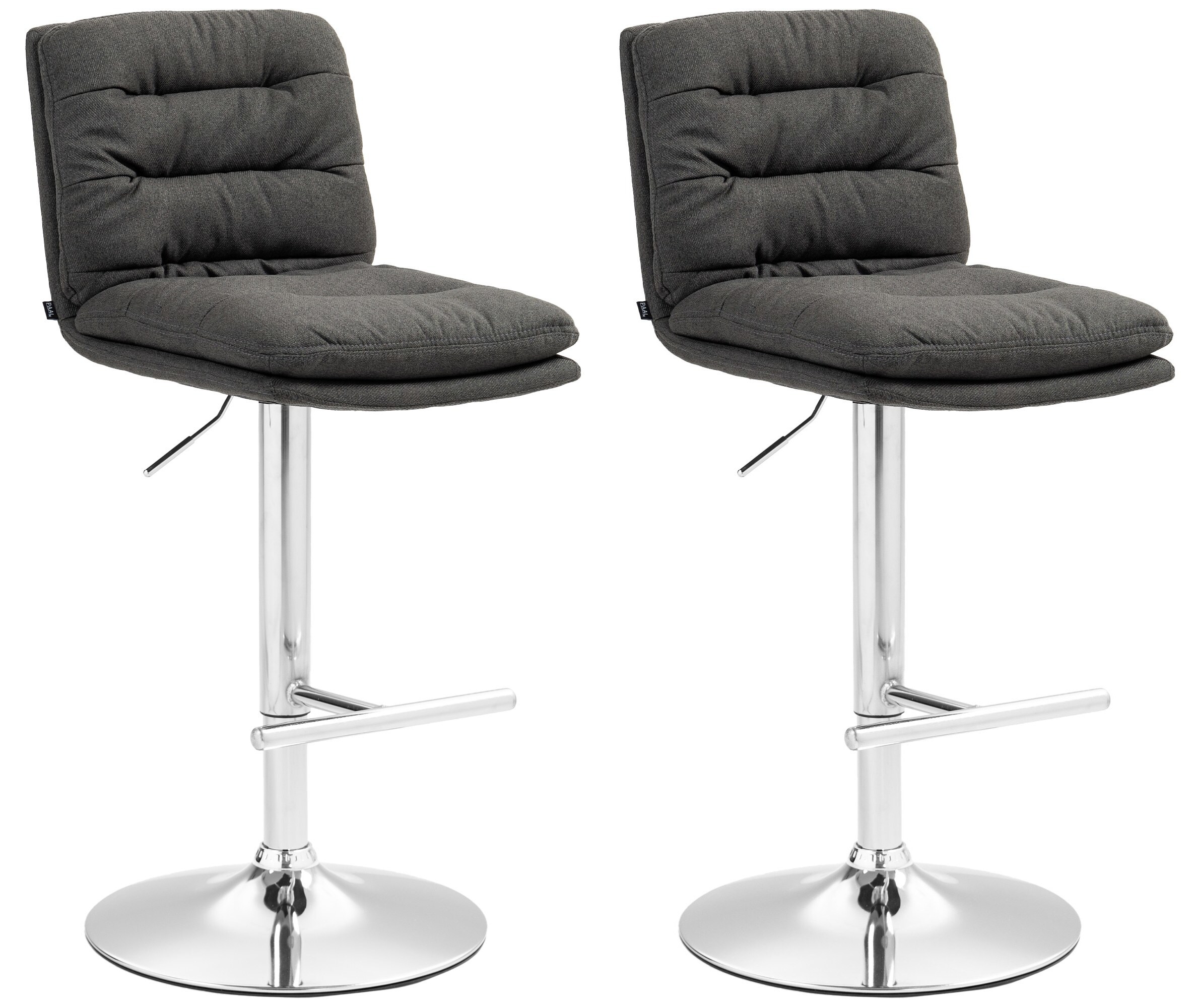 CLP 2er Set Barhocker Damar mit Stoffbezug I Barstuhl h&ouml;henverstellbar und drehbar I Tresenhocker mit Fu&szlig;st&uuml;tze und R&uuml;ckenlehne - Bild 1