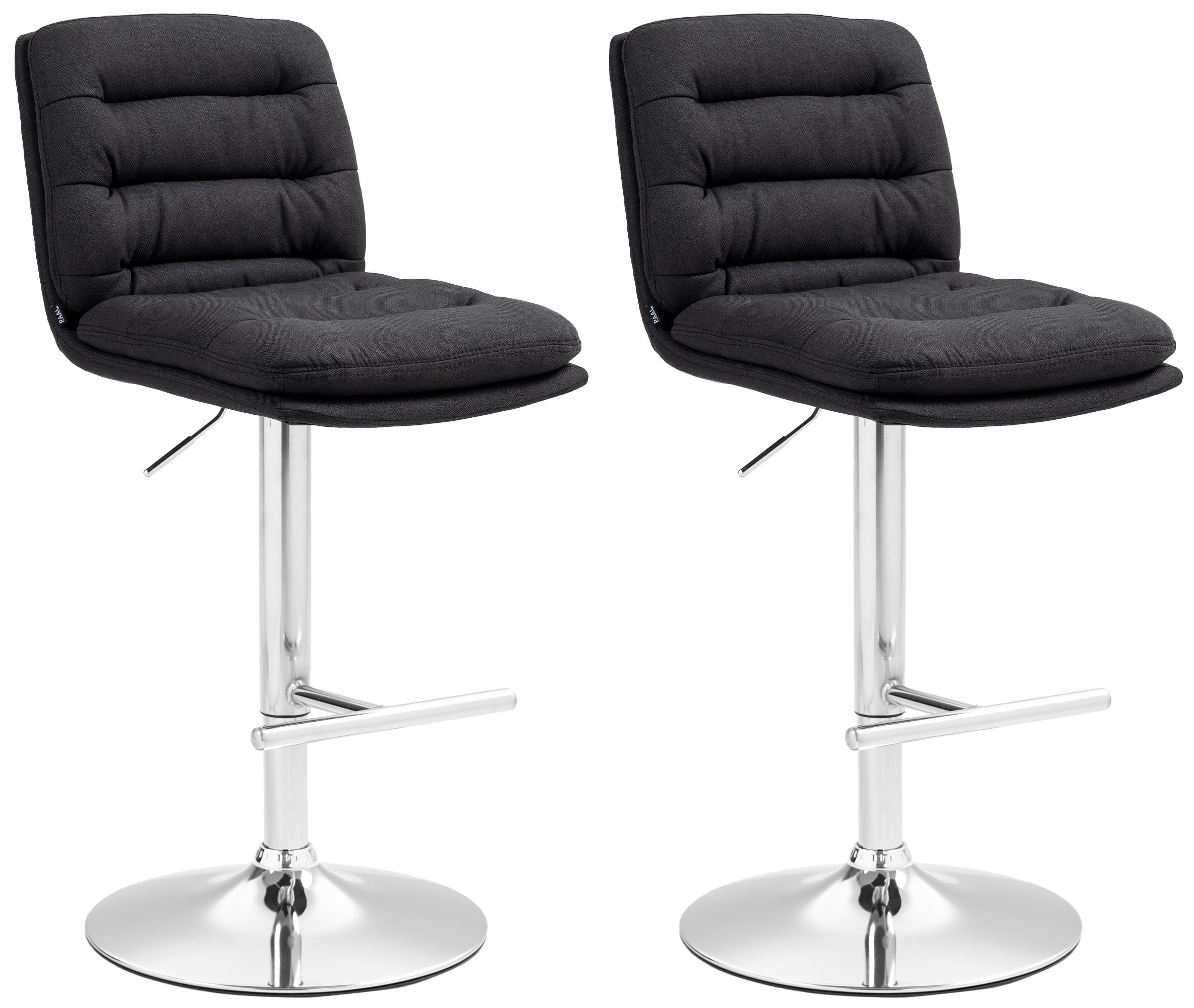 CLP 2er Set Barhocker Damar mit Stoffbezug I Barstuhl h&ouml;henverstellbar und drehbar I Tresenhocker mit Fu&szlig;st&uuml;tze und R&uuml;ckenlehne - Bild 1