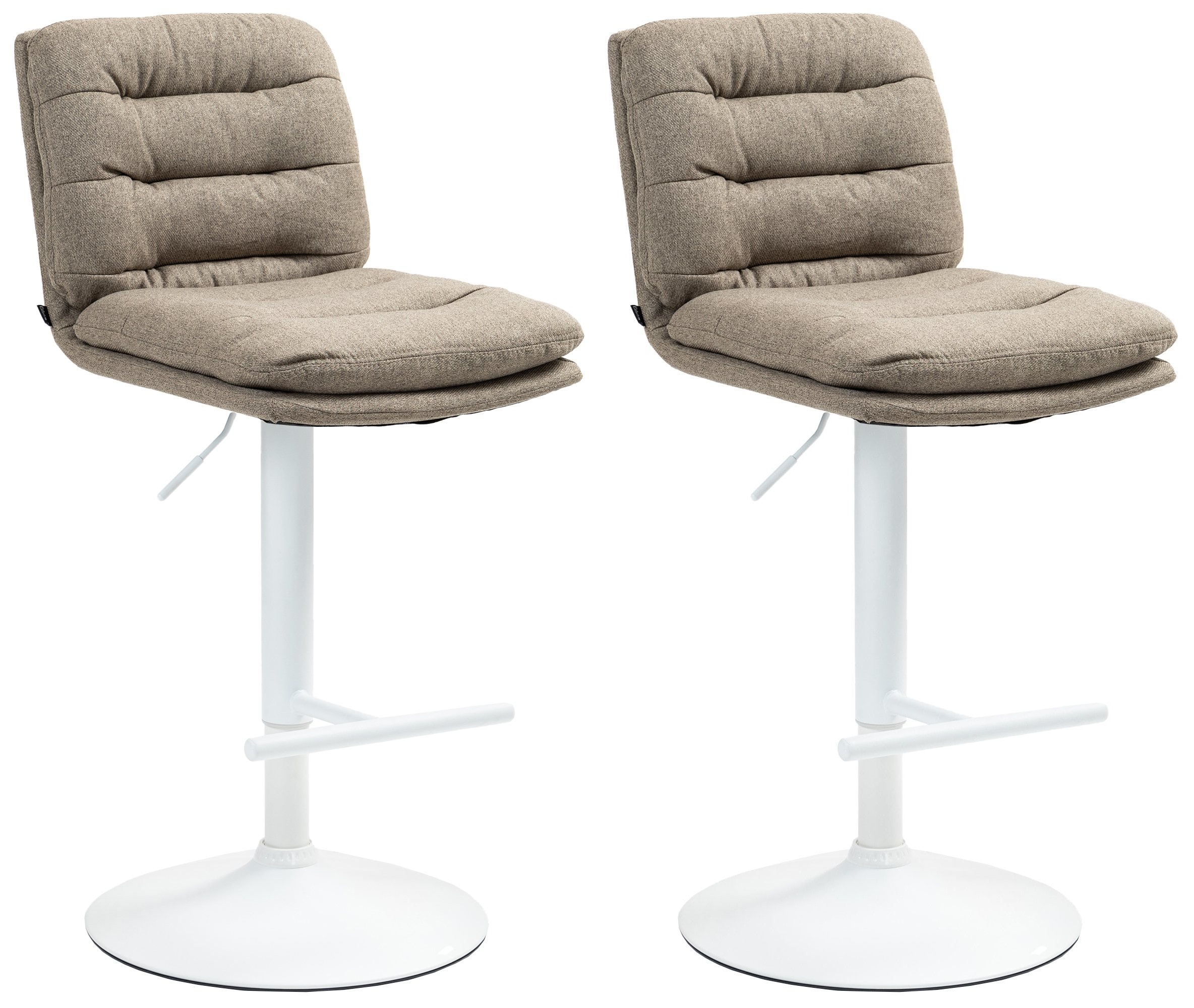 CLP 2er Set Barhocker Damar mit Stoffbezug I Barstuhl h&ouml;henverstellbar und drehbar I Tresenhocker mit Fu&szlig;st&uuml;tze und R&uuml;ckenlehne - Bild 1