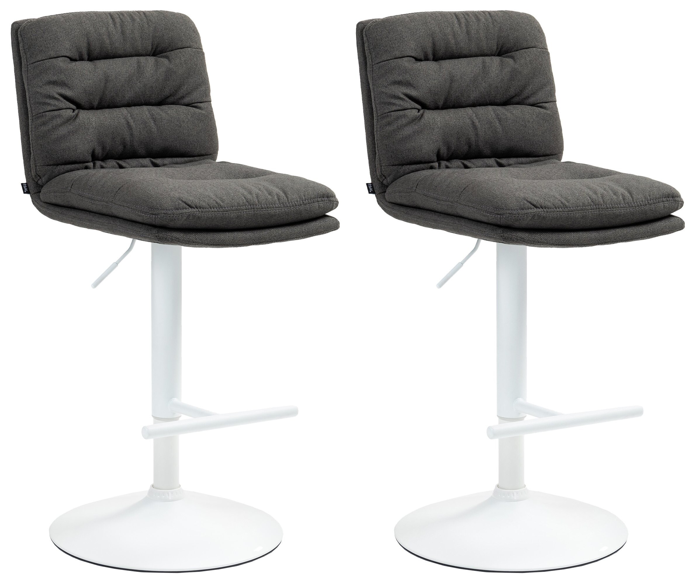 CLP 2er Set Barhocker Damar mit Stoffbezug I Barstuhl h&ouml;henverstellbar und drehbar I Tresenhocker mit Fu&szlig;st&uuml;tze und R&uuml;ckenlehne - Bild 1