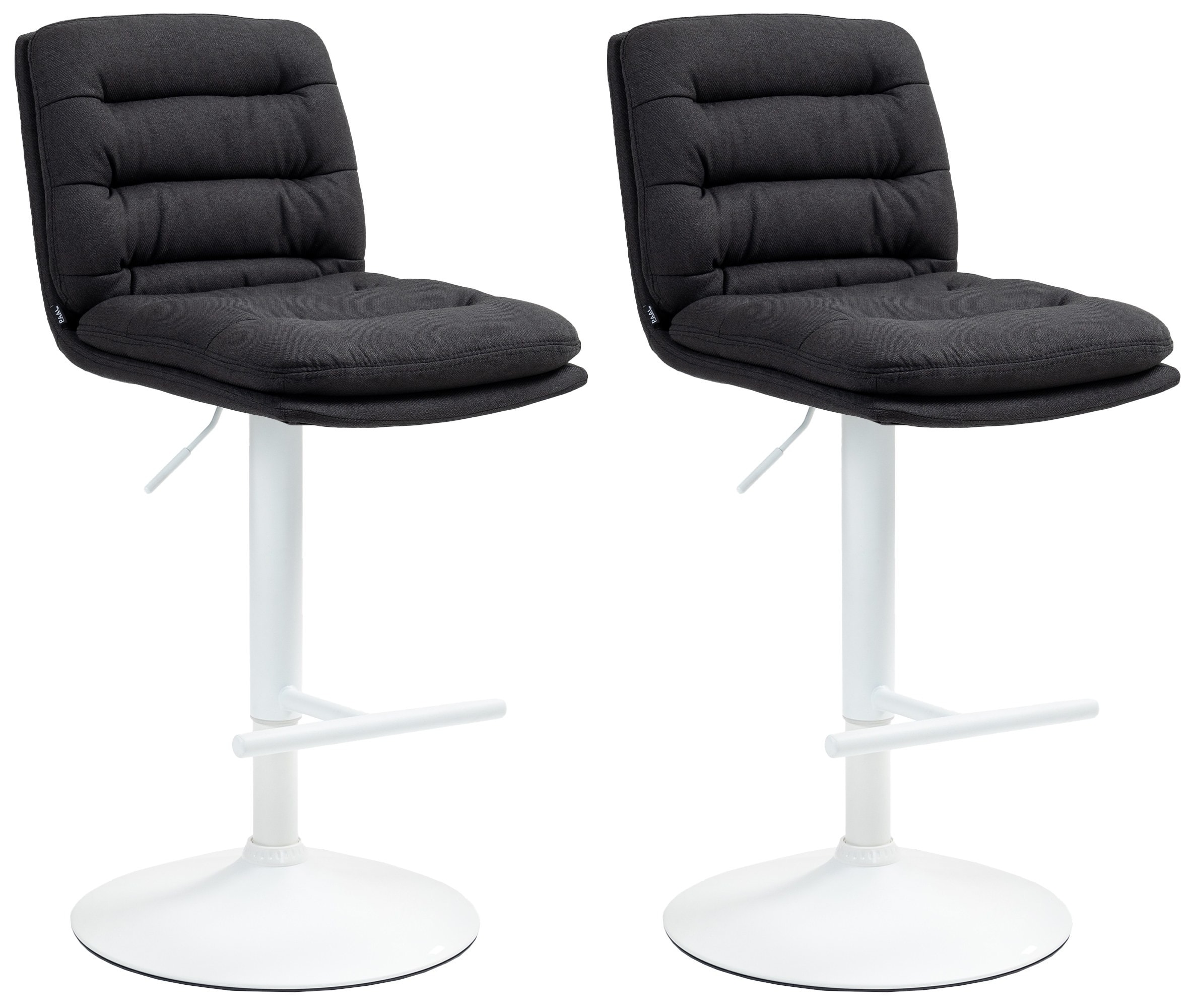 CLP 2er Set Barhocker Damar mit Stoffbezug I Barstuhl h&ouml;henverstellbar und drehbar I Tresenhocker mit Fu&szlig;st&uuml;tze und R&uuml;ckenlehne - Bild 1
