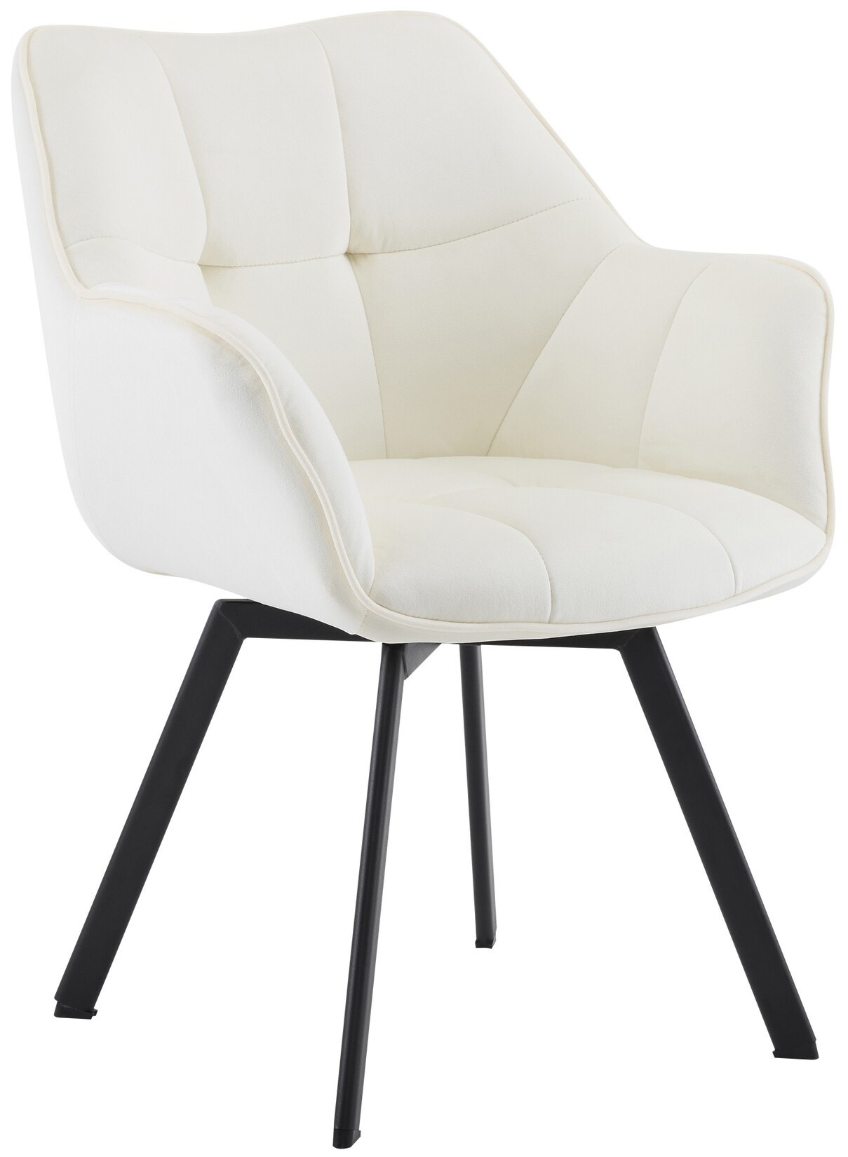 CLP Esszimmerstuhl Jordi aus Samt Drehbarer Sessel für Wohn- und Essbereiche Ergonomisches Design belastbar bis 150 kg