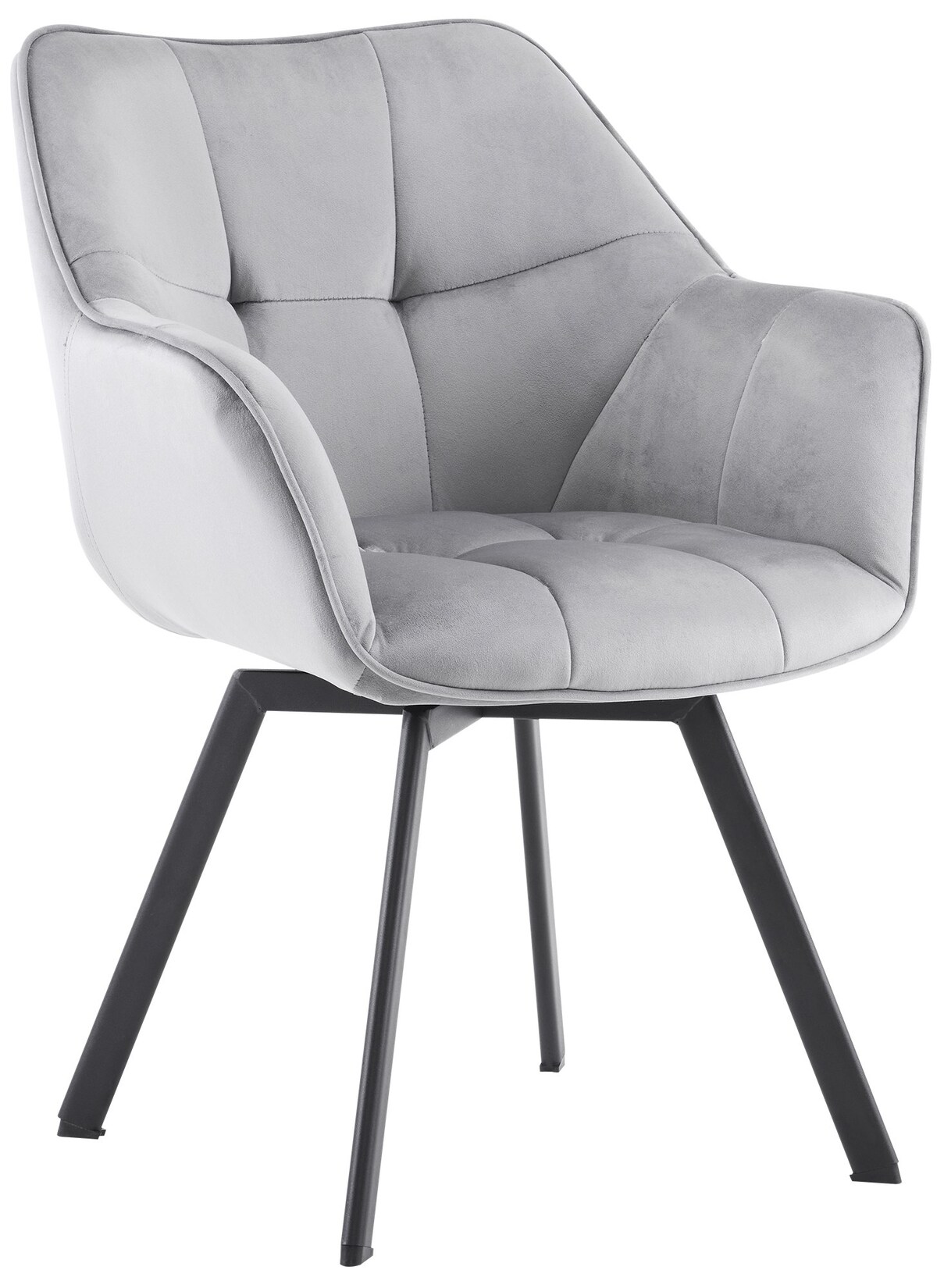 CLP Esszimmerstuhl Jordi aus Samt Drehbarer Sessel für Wohn- und Essbereiche Ergonomisches Design belastbar bis 150 kg