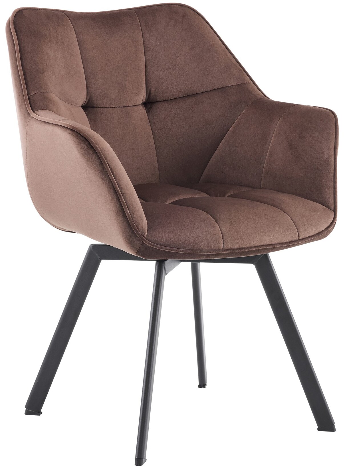 CLP Esszimmerstuhl Jordi aus Samt Drehbarer Sessel für Wohn- und Essbereiche Ergonomisches Design belastbar bis 150 kg