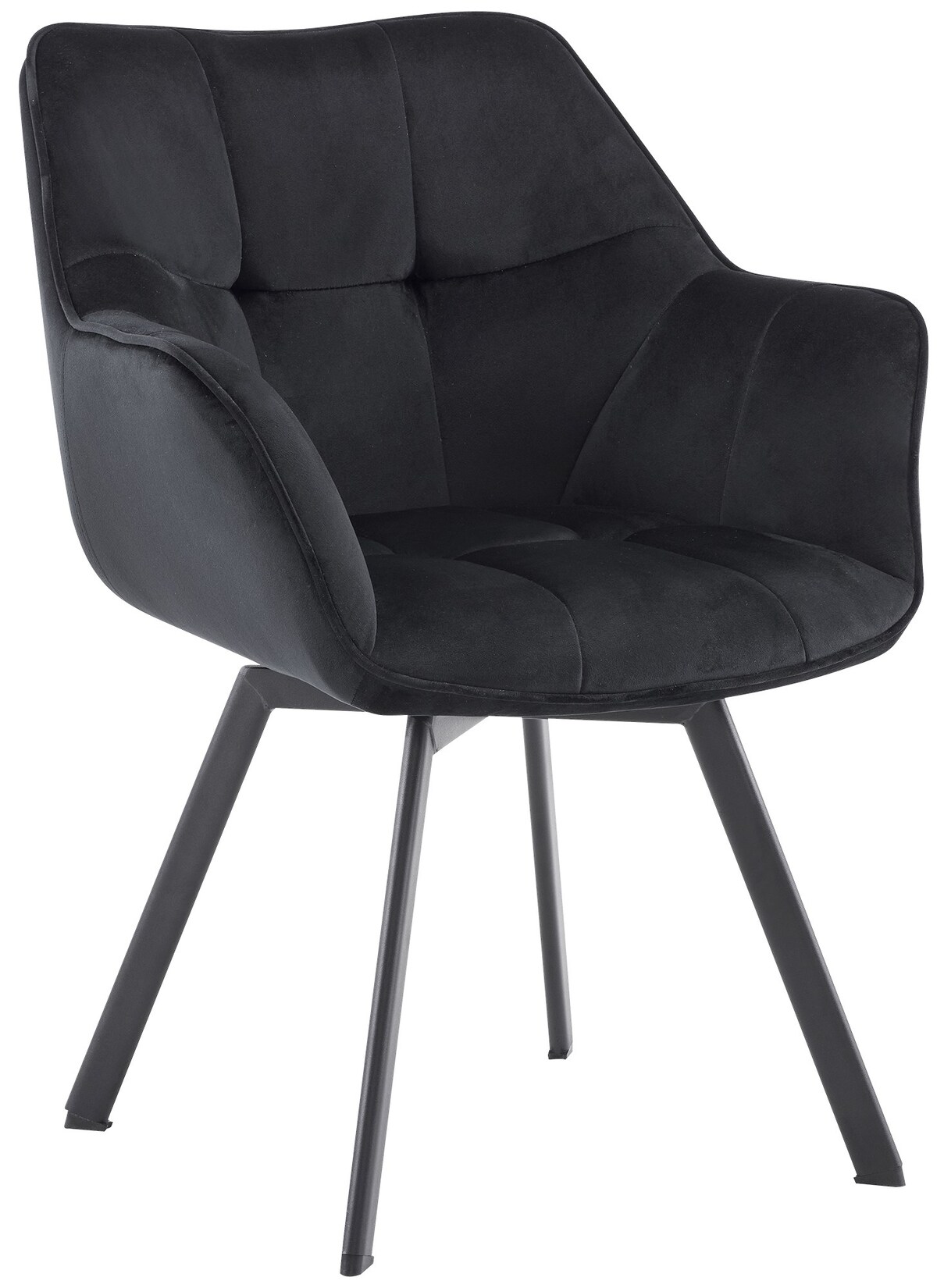 CLP Esszimmerstuhl Jordi aus Samt Drehbarer Sessel für Wohn- und Essbereiche Ergonomisches Design belastbar bis 150 kg