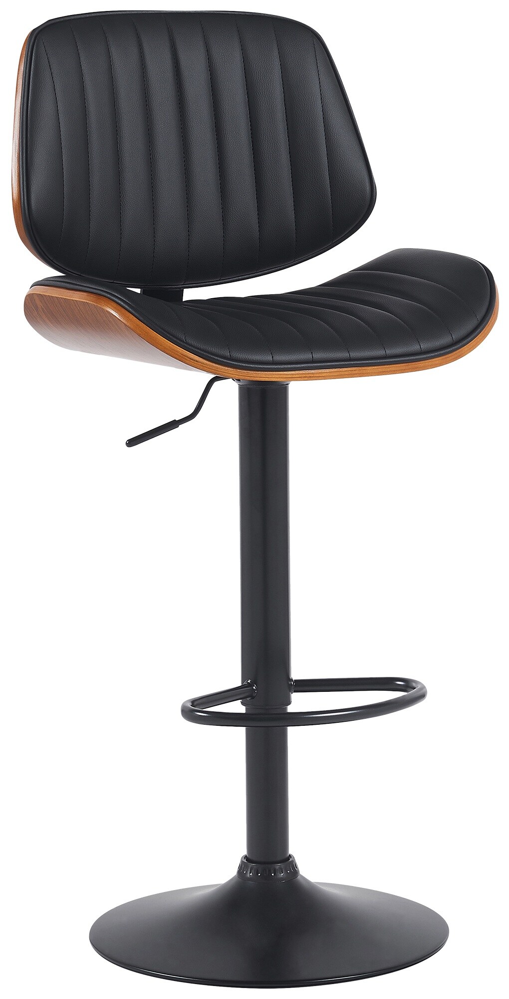 CLP Barhocker Clawson Kunstlederbezug I Barstuhl mit Bugholzrahmen h&ouml;henverstellbar und drehbar I mit R&uuml;ckenlehne und Fu&szlig;st&uuml;tze - Bild 1