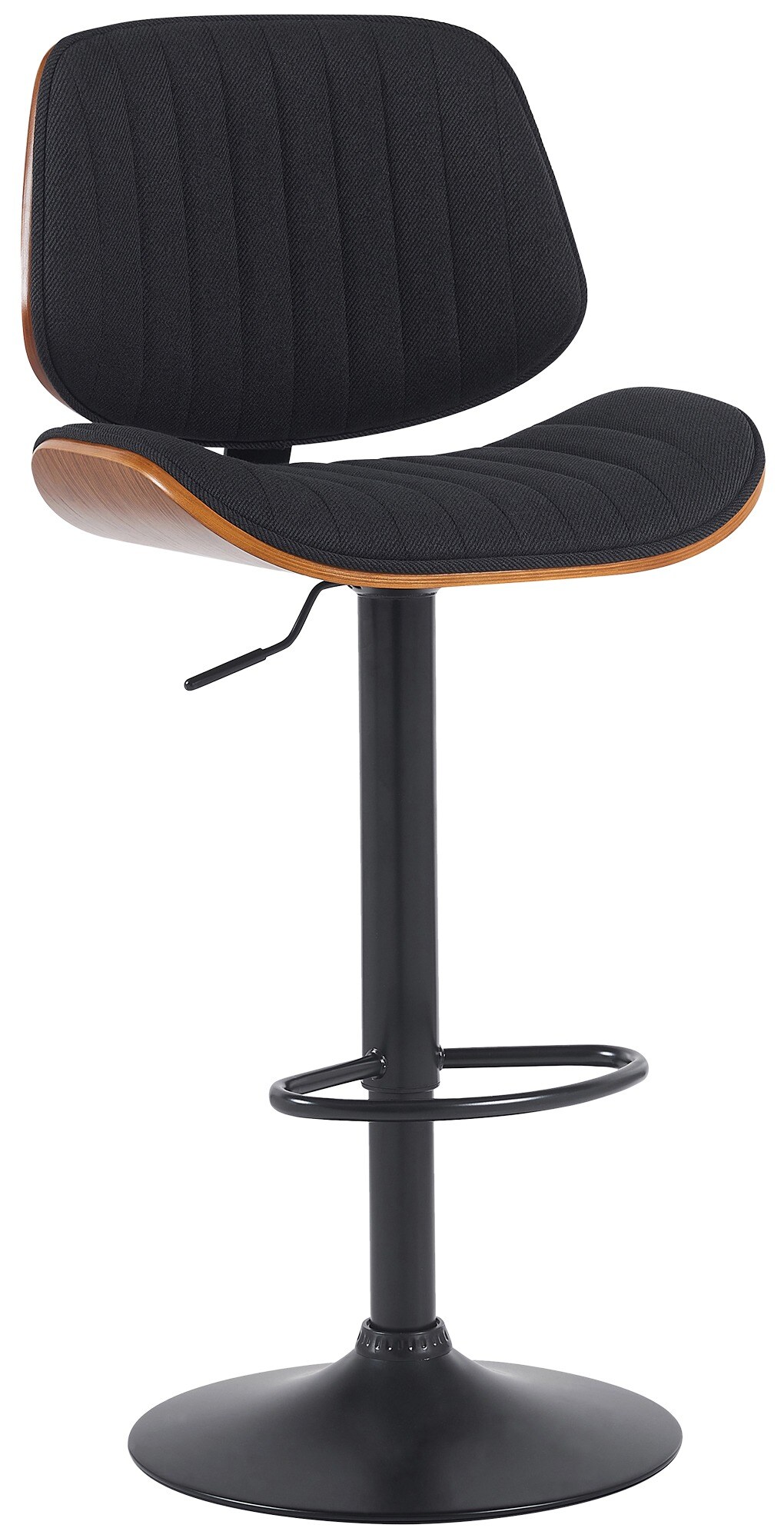 CLP Barhocker Clawson Stoffbezug I Barstuhl mit Bugholzrahmen h&ouml;henverstellbar und drehbar I mit R&uuml;ckenlehne und Fu&szlig;st&uuml;tze - Bild 1