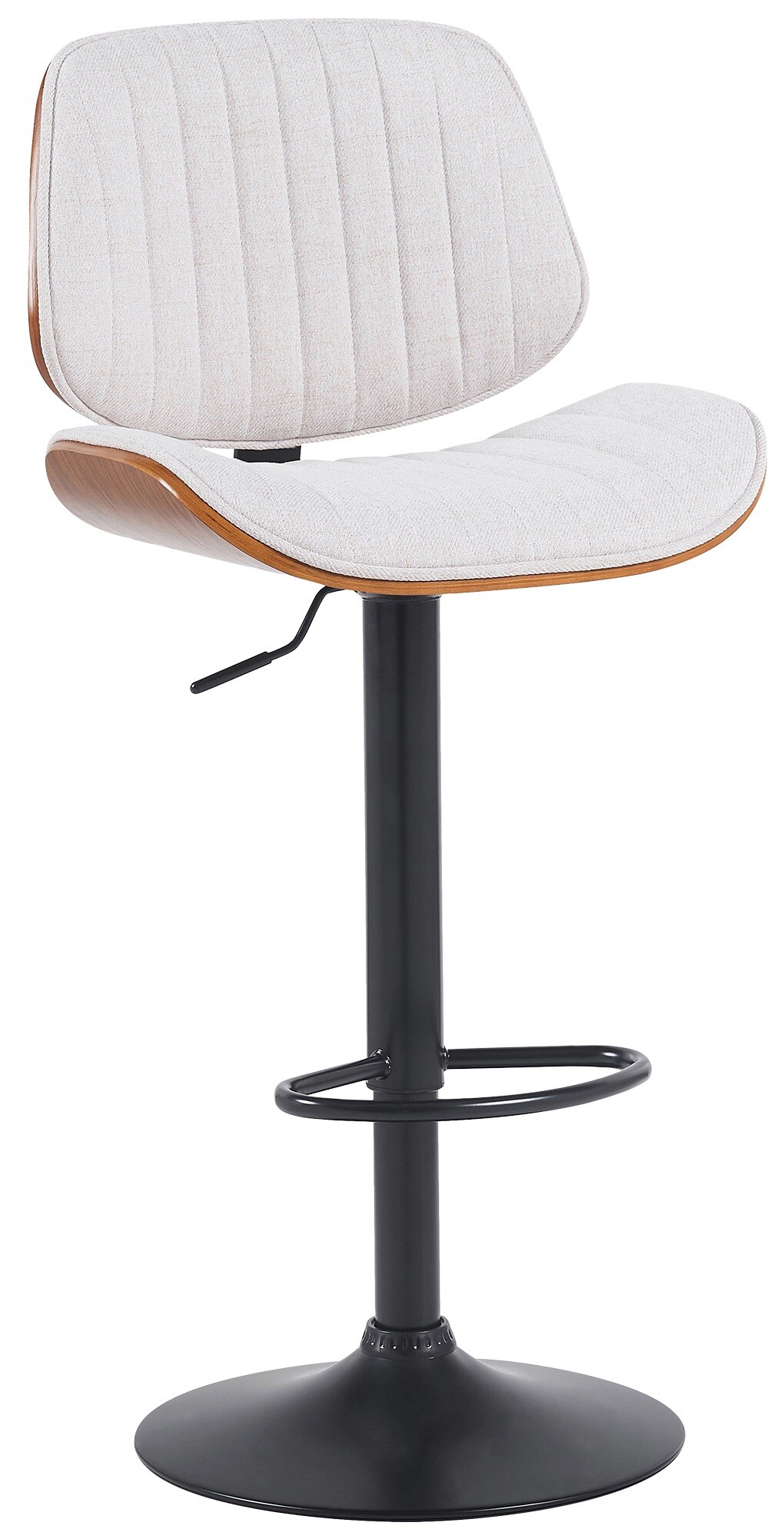 CLP Barhocker Clawson Stoffbezug I Barstuhl mit Bugholzrahmen h&ouml;henverstellbar und drehbar I mit R&uuml;ckenlehne und Fu&szlig;st&uuml;tze - Bild 1