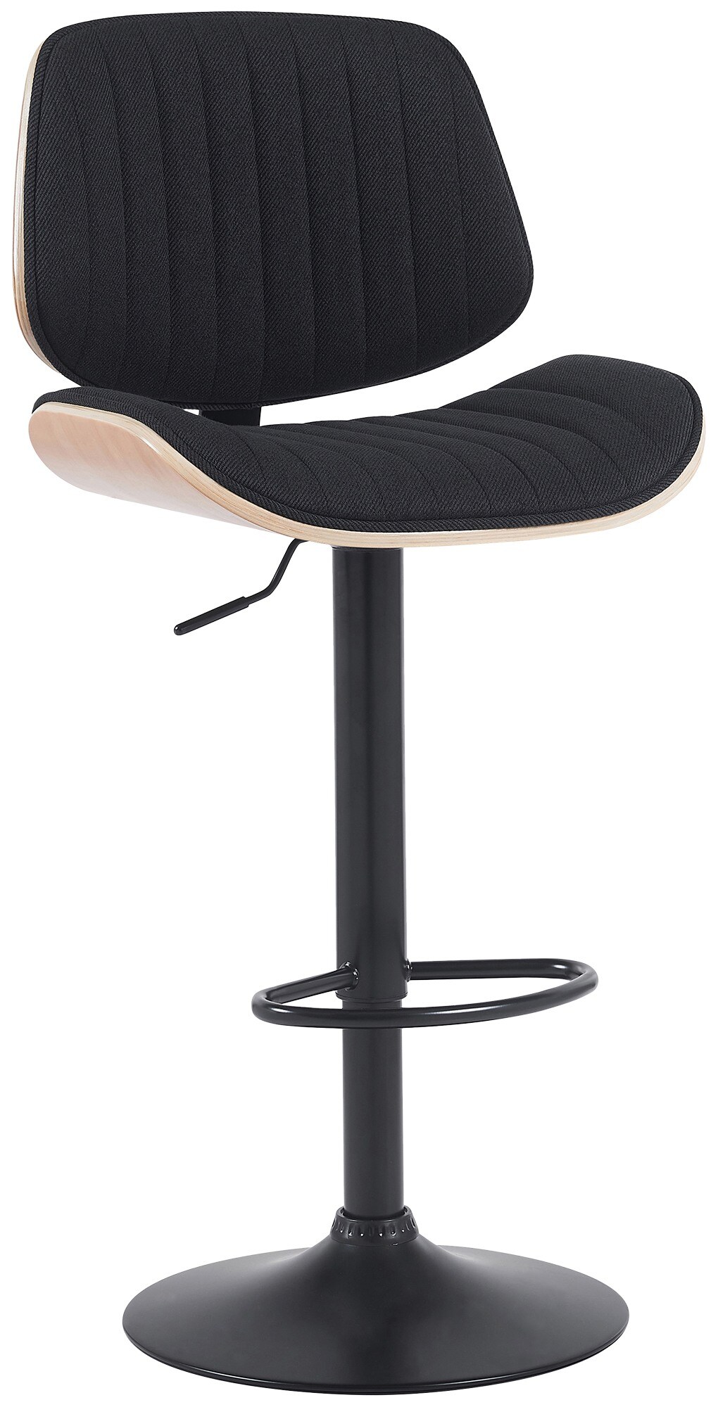 CLP Barhocker Clawson Stoffbezug I Barstuhl mit Bugholzrahmen h&ouml;henverstellbar und drehbar I mit R&uuml;ckenlehne und Fu&szlig;st&uuml;tze - Bild 1