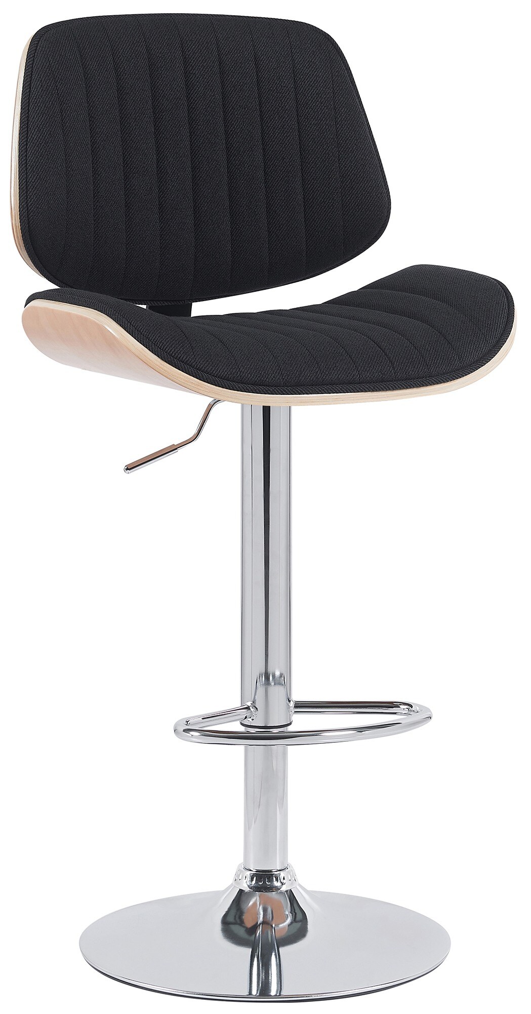 CLP Barhocker Clawson Stoffbezug I Barstuhl mit Bugholzrahmen h&ouml;henverstellbar und drehbar I mit R&uuml;ckenlehne und Fu&szlig;st&uuml;tze - Bild 1