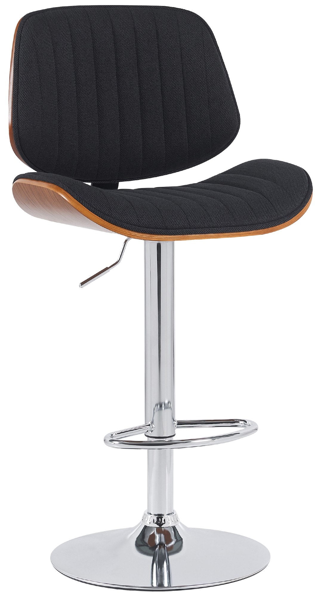 CLP Barhocker Clawson Stoffbezug I Barstuhl mit Bugholzrahmen h&ouml;henverstellbar und drehbar I mit R&uuml;ckenlehne und Fu&szlig;st&uuml;tze - Bild 1