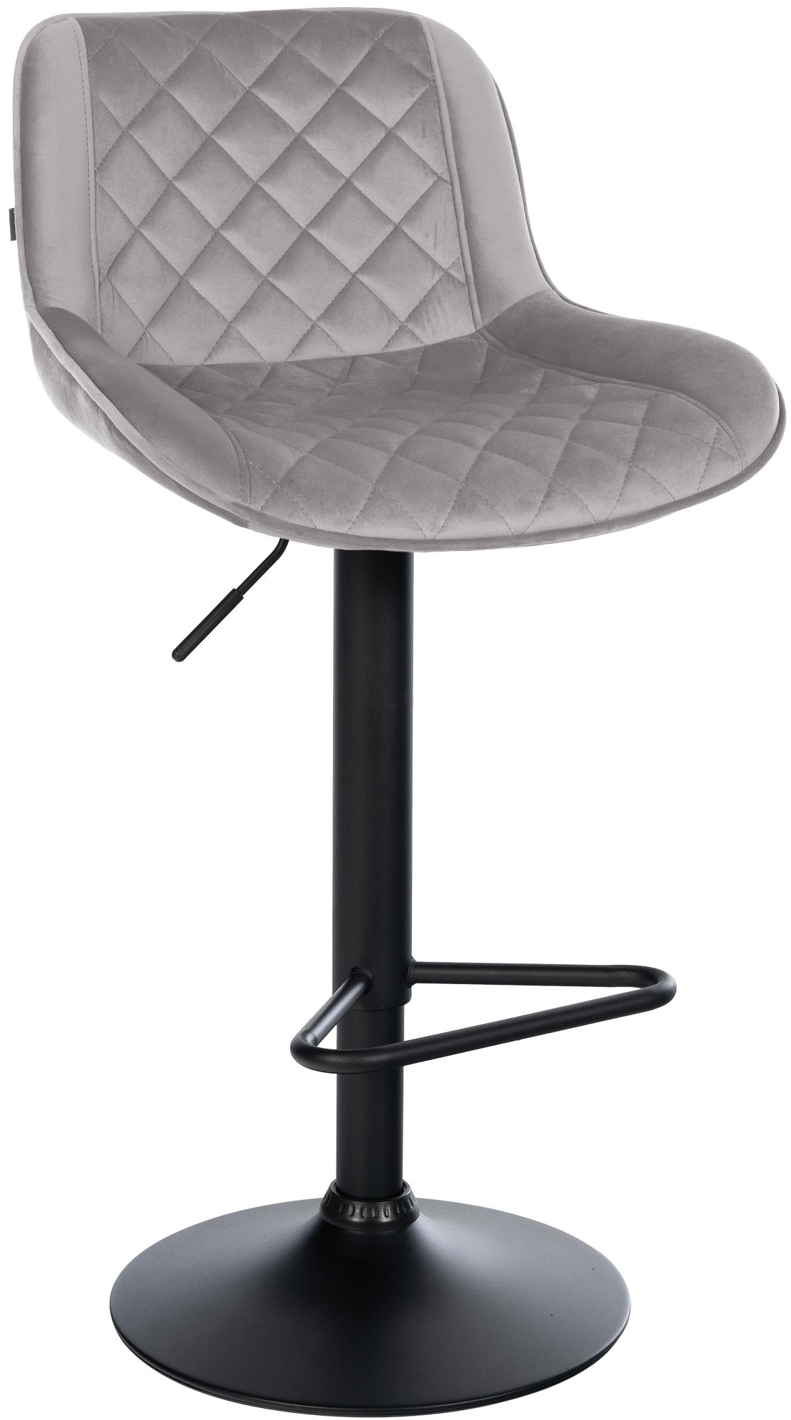 CLP Barhocker h&ouml;henverstellbar, Barstuhl Kasson drehbar mit R&uuml;ckenlehne, modern mit Fu&szlig;ablage und gepolsterter Sitz, schwarz Gestell - Bild 1