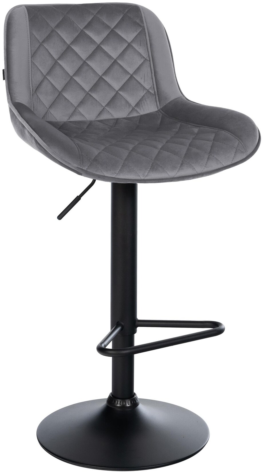 CLP Barhocker höhenverstellbar, Barstuhl Kasson drehbar mit Rückenlehne, modern mit Fußablage und gepolsterter Sitz, schwarz Gestell