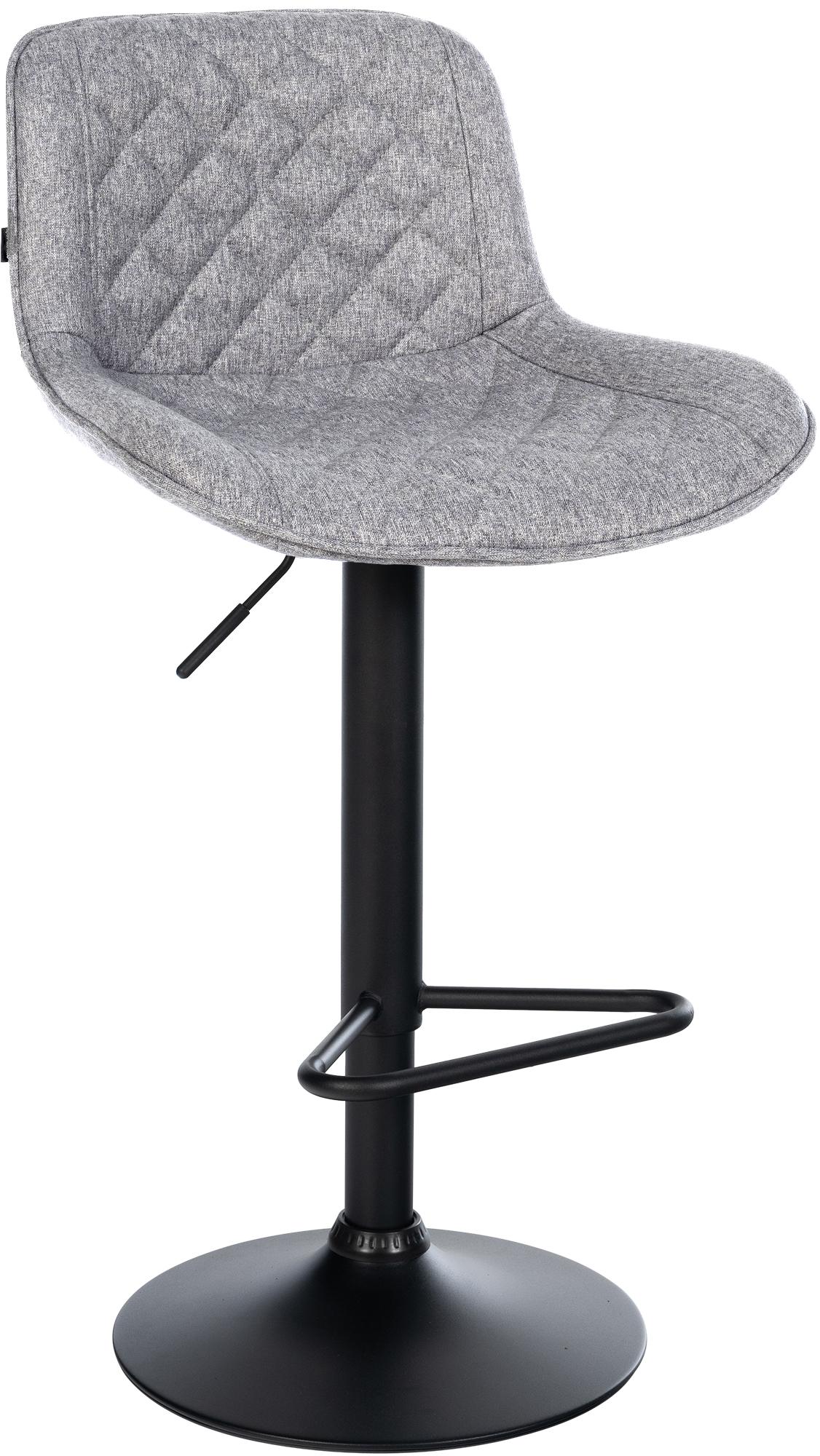 CLP Barhocker h&ouml;henverstellbar, Barstuhl Kasson drehbar mit R&uuml;ckenlehne, modern mit Fu&szlig;ablage und gepolsterter Sitz, schwarz Gestell - Bild 1