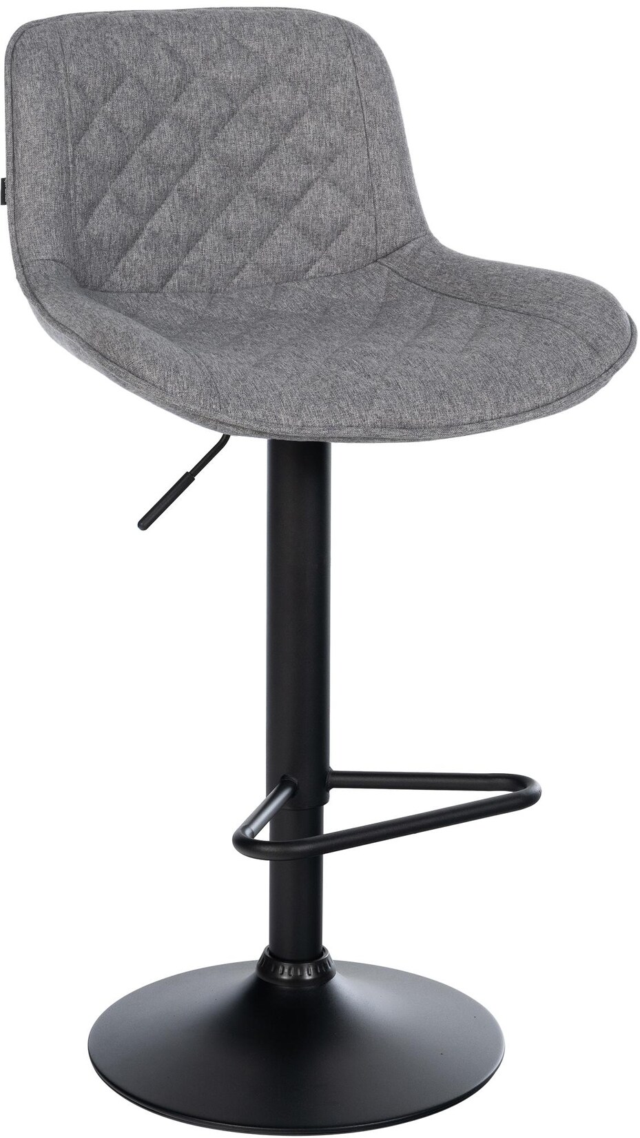 CLP Barhocker höhenverstellbar, Barstuhl Kasson drehbar mit Rückenlehne, modern mit Fußablage und gepolsterter Sitz, schwarz Gestell