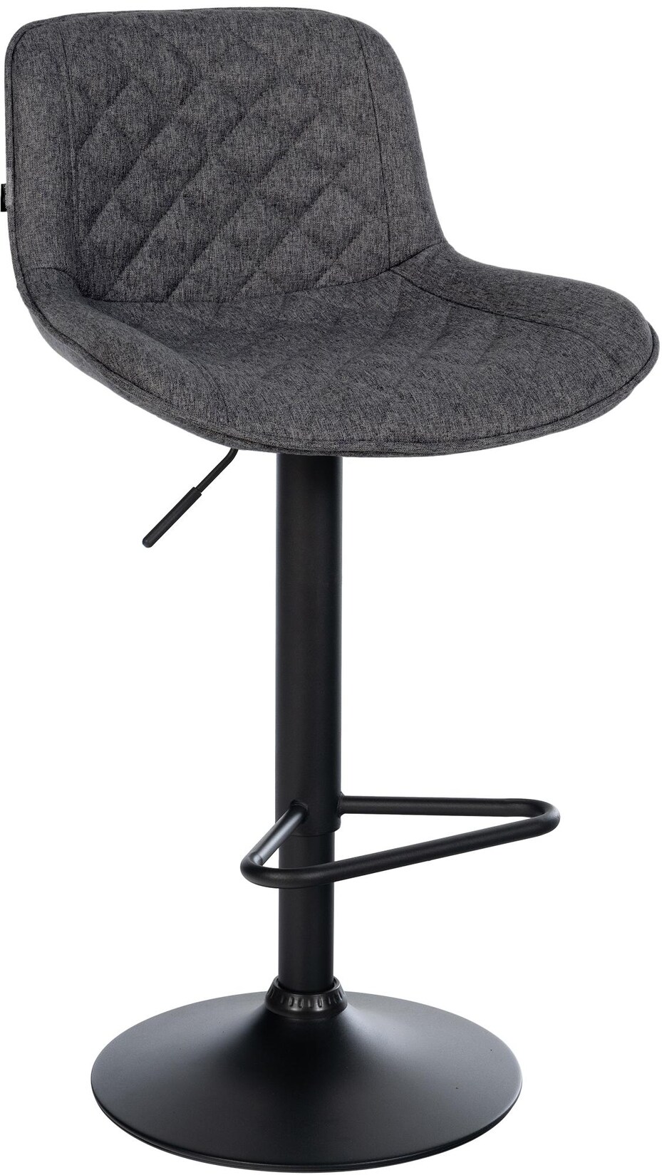 CLP Barhocker höhenverstellbar, Barstuhl Kasson drehbar mit Rückenlehne, modern mit Fußablage und gepolsterter Sitz, schwarz Gestell