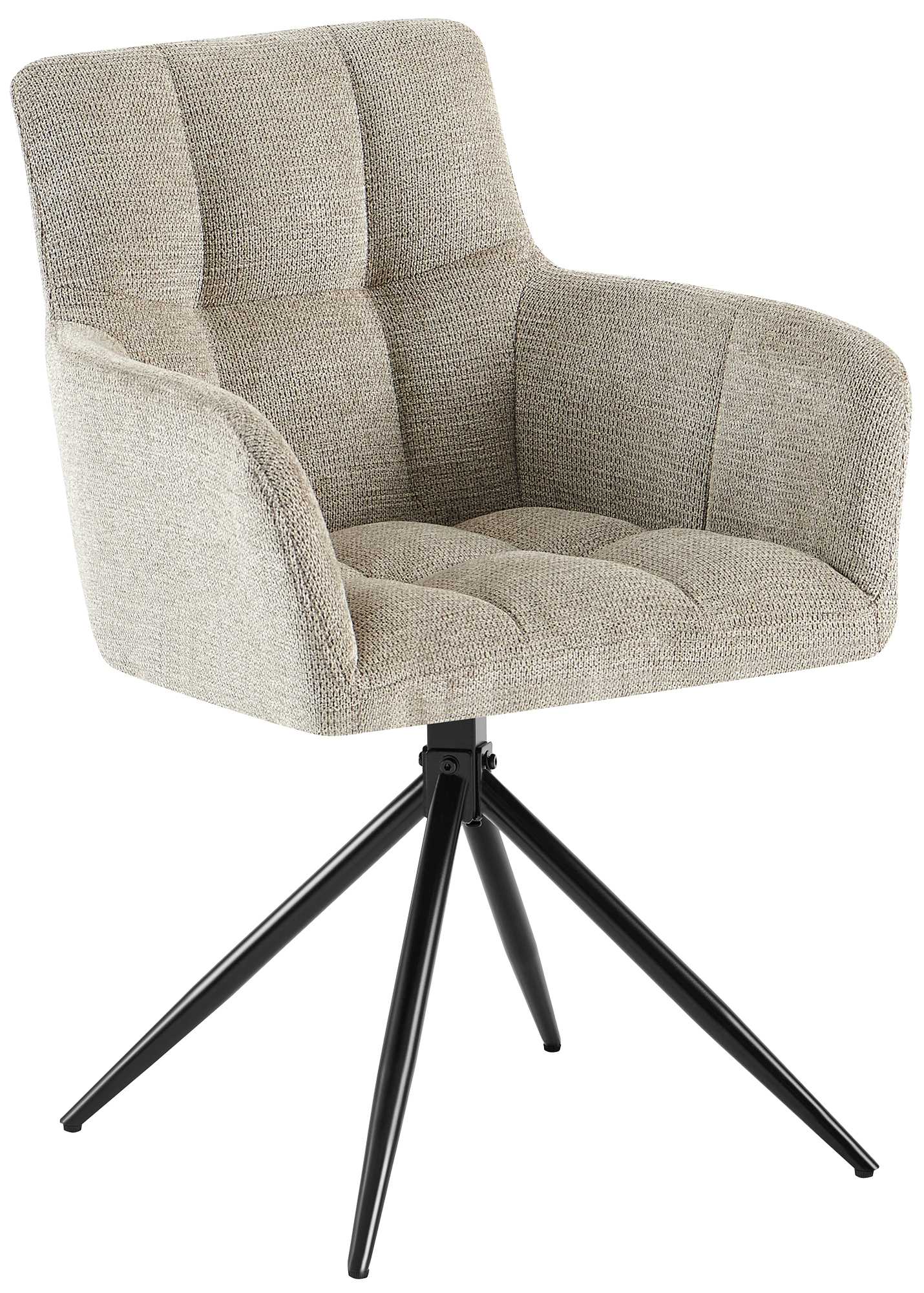 CLP Esszimmerstuhl Jonah, schwenkbarer Polsterstuhl mit Armlehne, 180&deg; Auto-R&uuml;ckstellmechanismus, Stoffbezug pflegeleicht, Stuhl f&uuml;r K&uuml;che - Bild 1