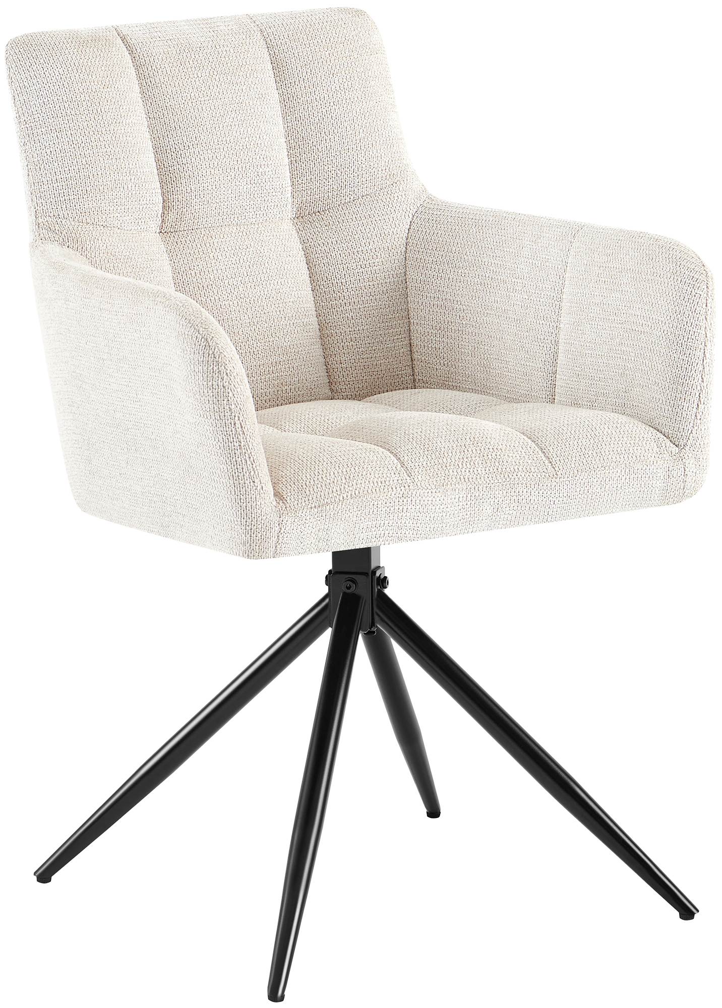 CLP Esszimmerstuhl Jonah, schwenkbarer Polsterstuhl mit Armlehne, 180&deg; Auto-R&uuml;ckstellmechanismus, Stoffbezug pflegeleicht, Stuhl f&uuml;r K&uuml;che - Bild 1