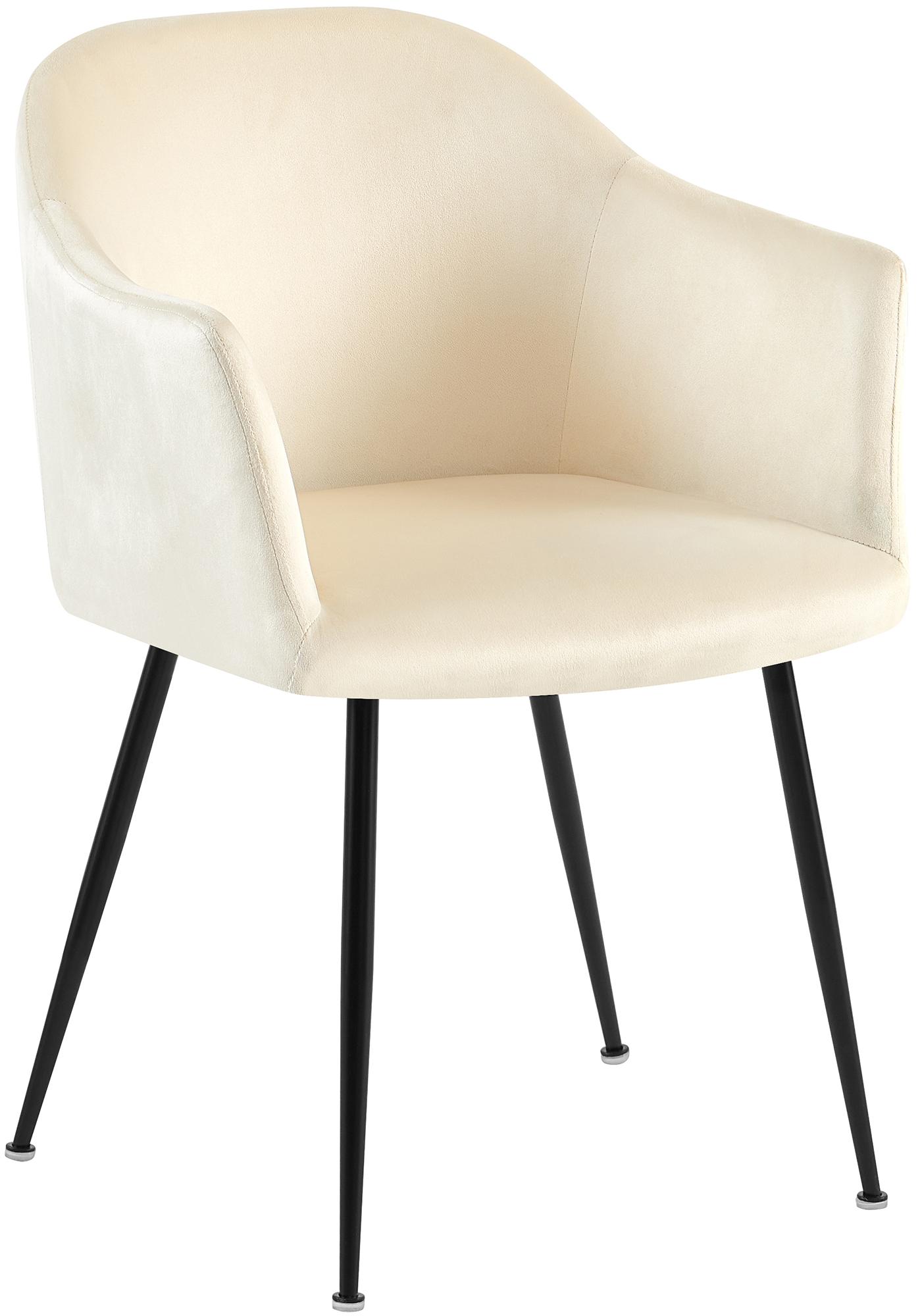 CLP Esszimmerstuhl Jaysie I Polstersessel mit Samtbezug I K&uuml;chenstuhl mit Lehnen und schwarzem Metallgestell - Bild 1