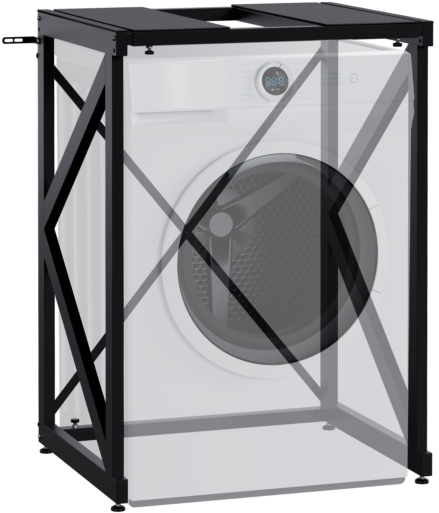 CLP Waschmaschinenregal Caleb I Waschturm f&uuml;r bis zu zwei Haushaltsger&auml;te I Waschmaschinen&uuml;berbau aus Stahl I W&auml;schetrocknerst&auml;nder - Bild 1