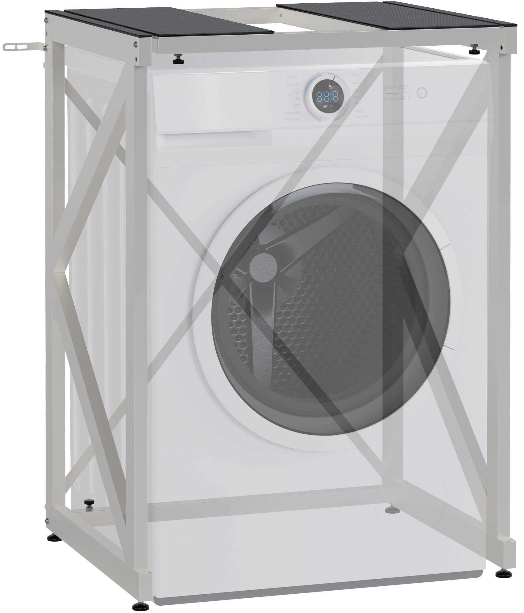 CLP Waschmaschinenregal Caleb I Waschturm f&uuml;r bis zu zwei Haushaltsger&auml;te I Waschmaschinen&uuml;berbau aus Stahl I W&auml;schetrocknerst&auml;nder - Bild 1