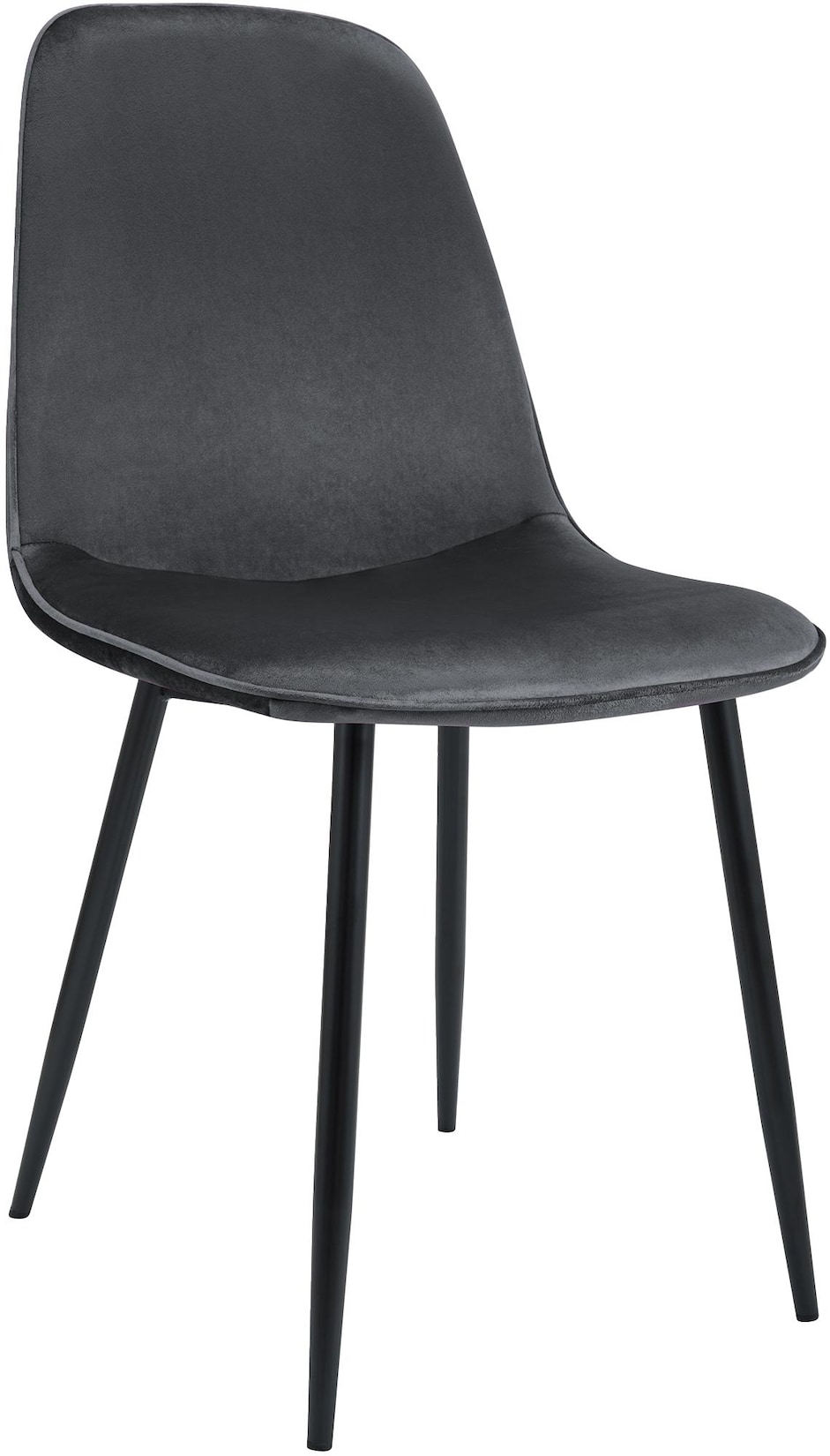 CLP Esszimmerstuhl Maryam Samt Farbe: dunkelgrau, Material: Samt
