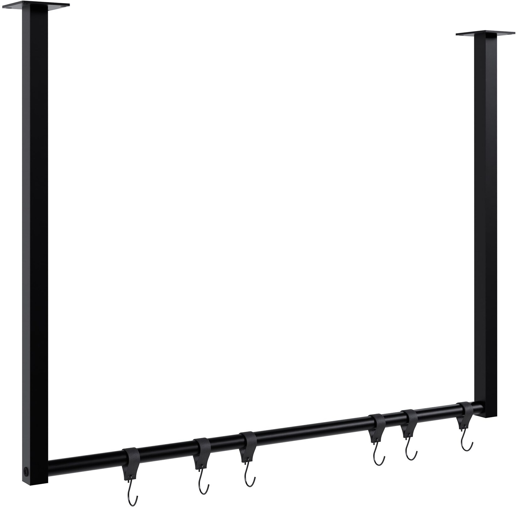 CLP Kleiderstange Fenton mit 6 Kleiderhaken I Kleiderständer für Deckenmontage I Garderobenstange aus Metall | 04255716350833