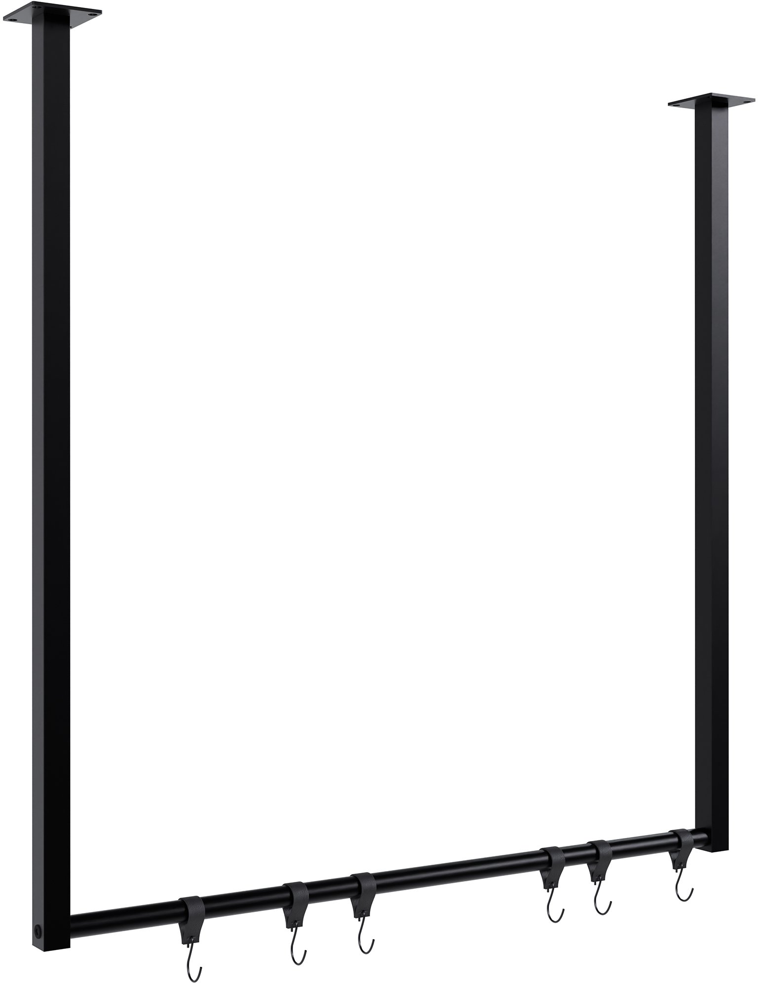 CLP Kleiderstange Fenton mit 6 Kleiderhaken I Kleiderst&auml;nder f&uuml;r Deckenmontage I Garderobenstange aus Metall - Bild 1