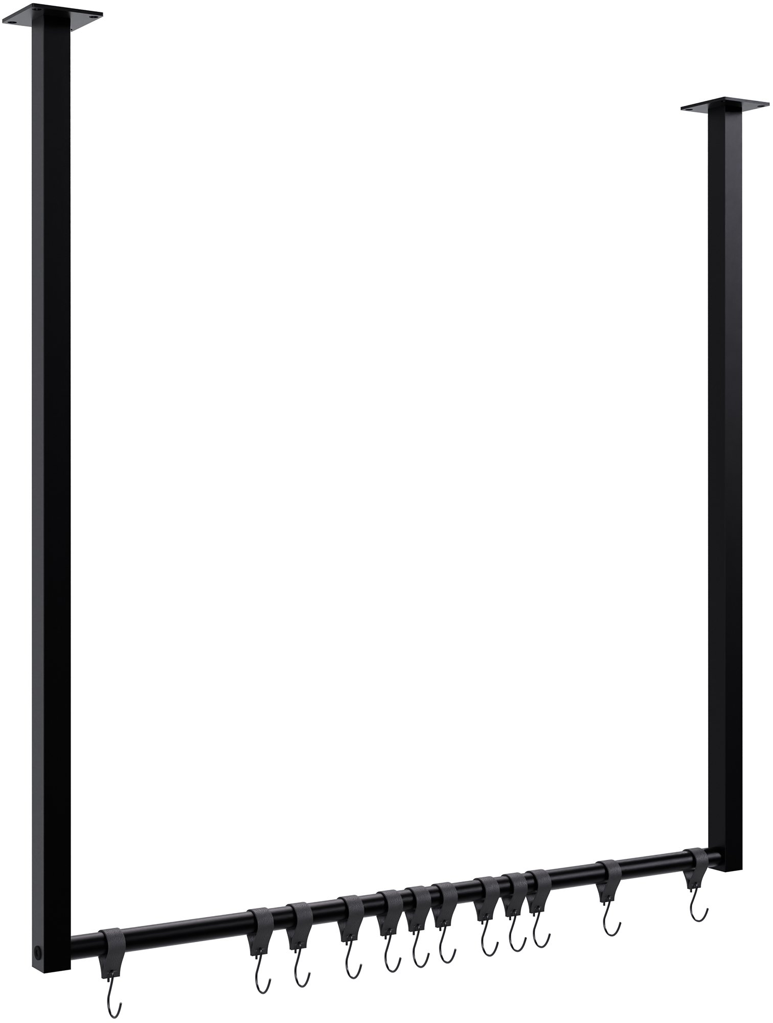 CLP Kleiderstange Fenton mit 12 Kleiderhaken I Kleiderst&auml;nder f&uuml;r Deckenmontage I Garderobenstange aus Metall - Bild 1