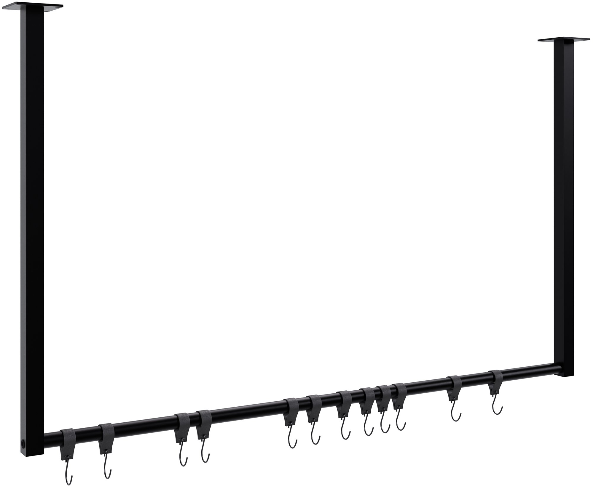 CLP Kleiderstange Fenton mit 12 Kleiderhaken I Kleiderst&auml;nder f&uuml;r Deckenmontage I Garderobenstange aus Metall - Bild 1