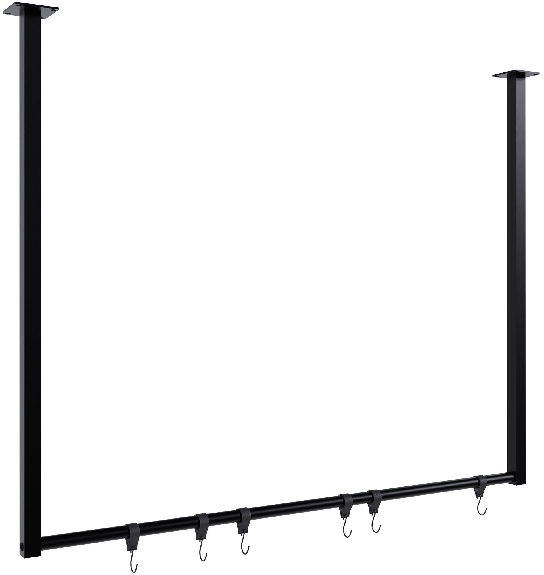 CLP Kleiderstange Fenton mit 6 Kleiderhaken I Kleiderst&auml;nder f&uuml;r Deckenmontage I Garderobenstange aus Metall - Bild 1