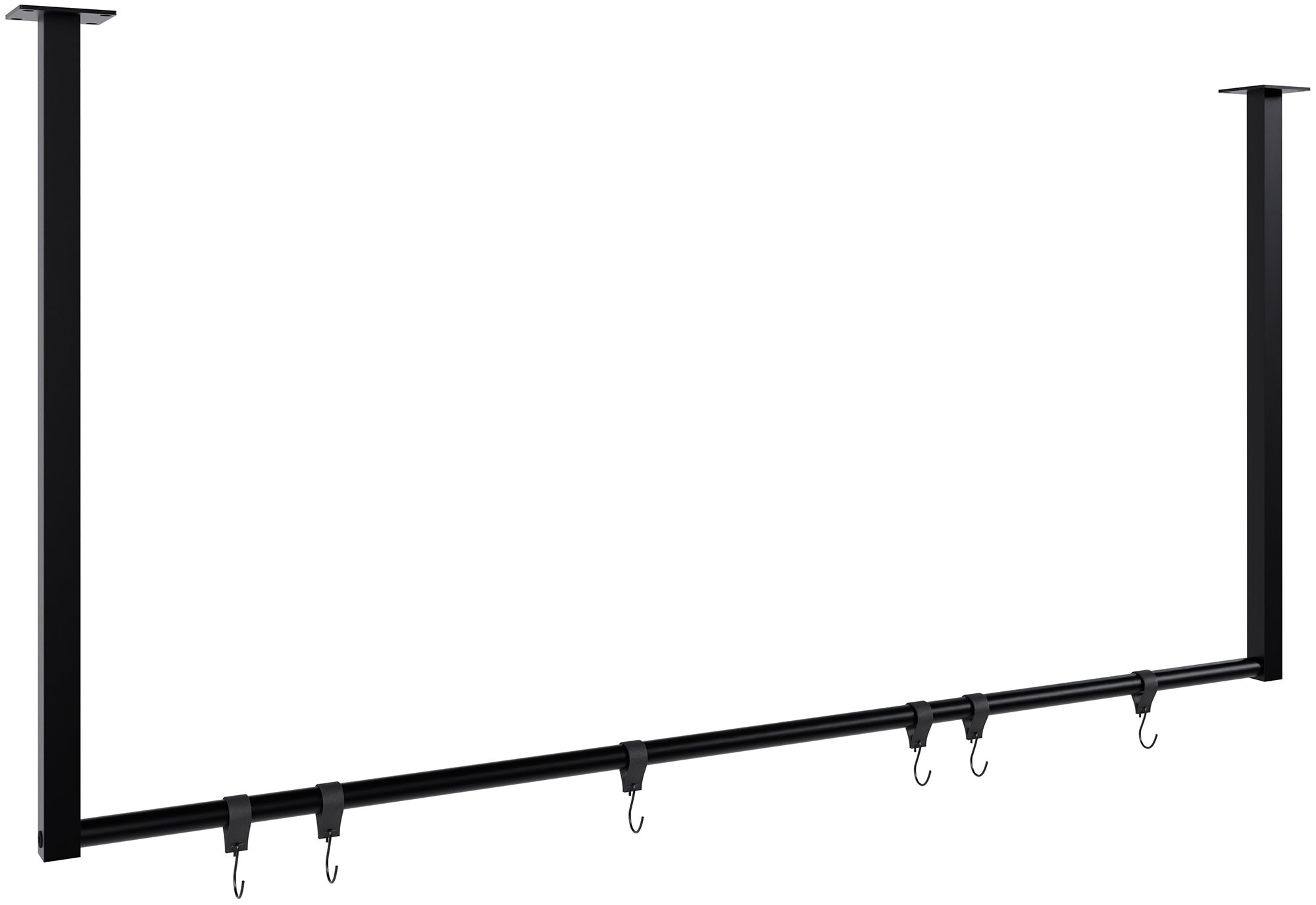 CLP Kleiderstange Fenton mit 6 Kleiderhaken I Kleiderst&auml;nder f&uuml;r Deckenmontage I Garderobenstange aus Metall - Bild 1
