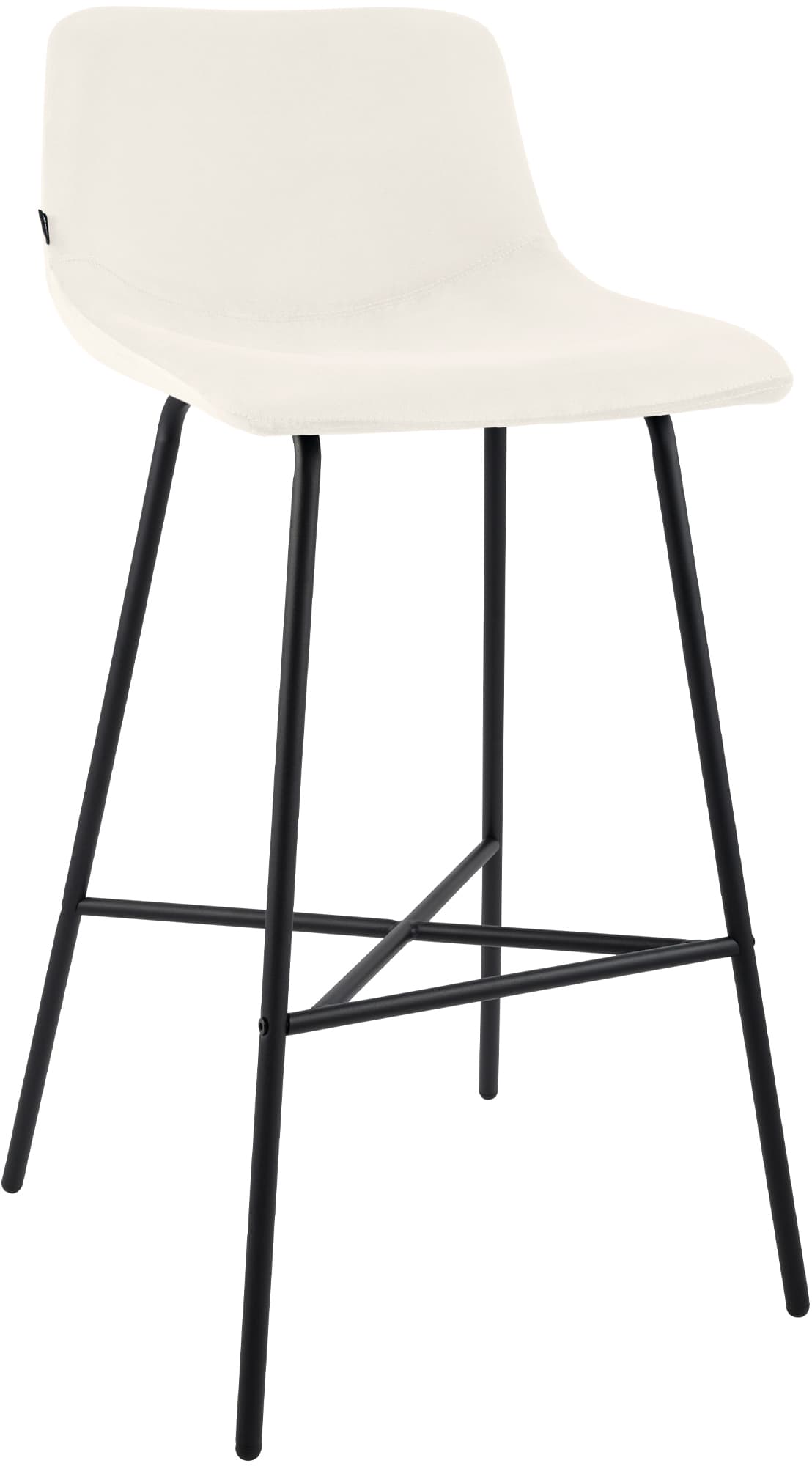 CLP Barhocker gepolstert Altona, Barstuhl mit Lehne und Fu&szlig;st&uuml;tze, moderner Tresenstuhl f&uuml;r die K&uuml;che, mit schwarzem Metallgestell - Bild 1