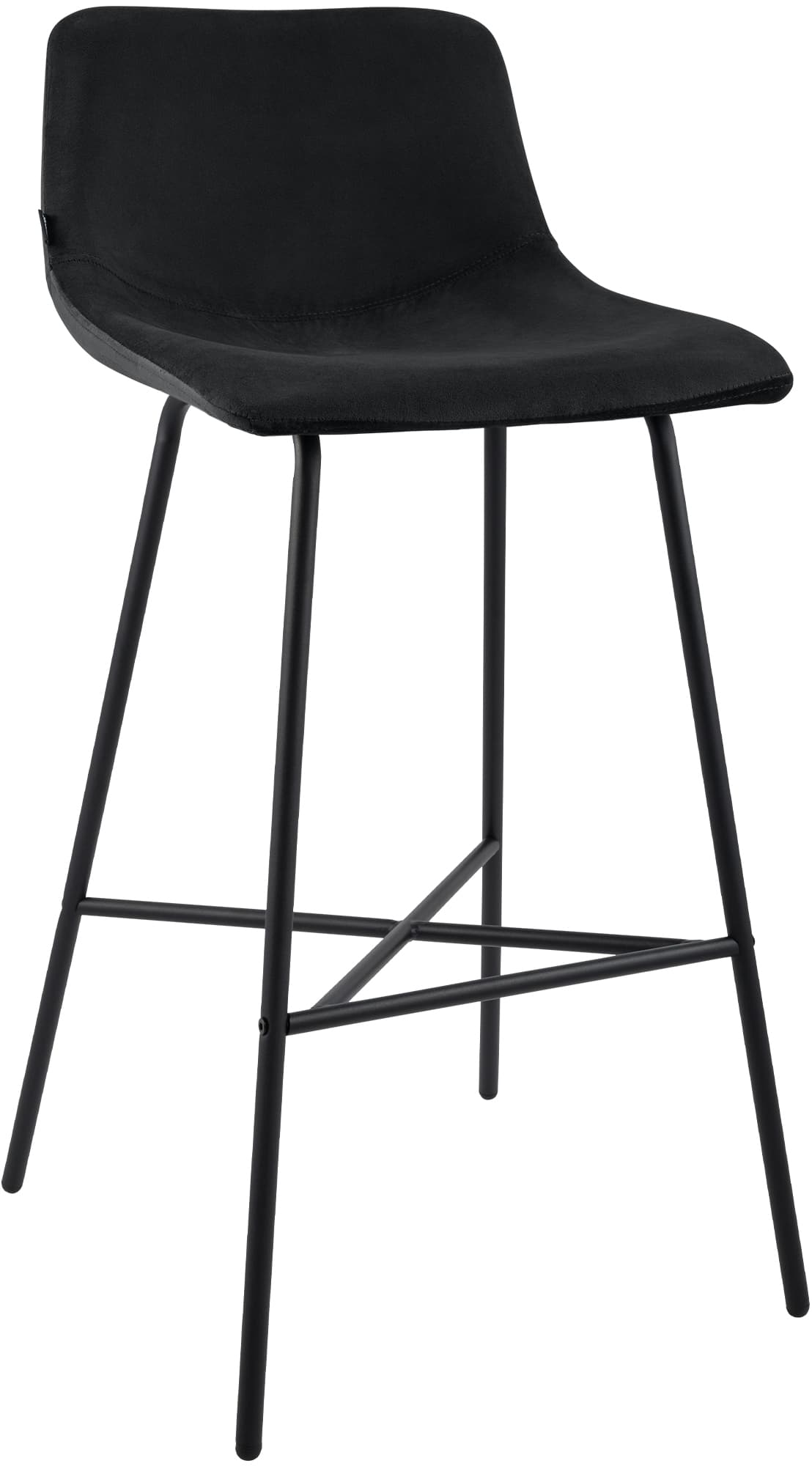 CLP Barhocker gepolstert Altona, Barstuhl mit Lehne und Fu&szlig;st&uuml;tze, moderner Tresenstuhl f&uuml;r die K&uuml;che, mit schwarzem Metallgestell - Bild 1