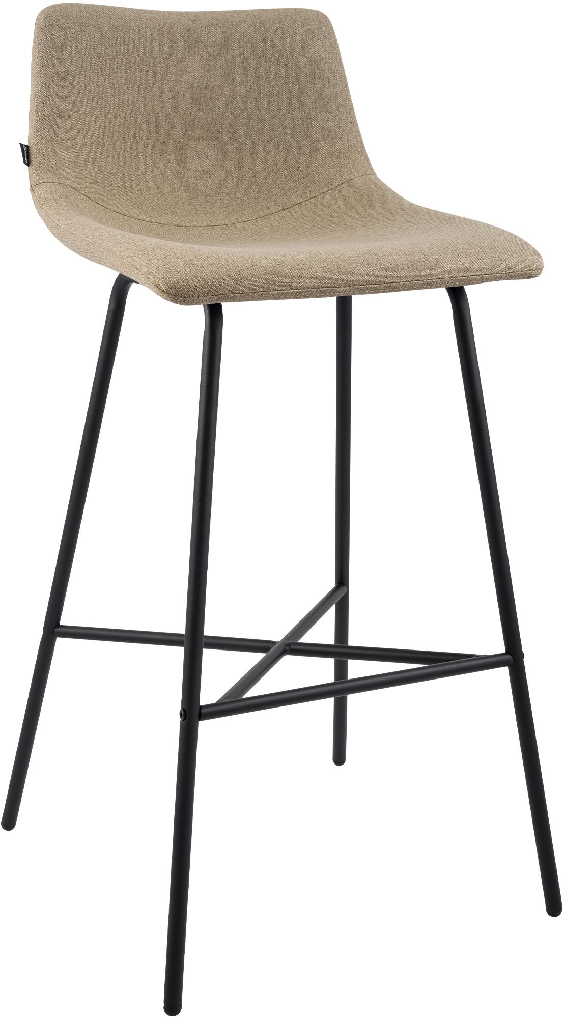 CLP Barhocker gepolstert Altona, Barstuhl mit Lehne und Fu&szlig;st&uuml;tze, moderner Tresenstuhl f&uuml;r die K&uuml;che, mit schwarzem Metallgestell - Bild 1