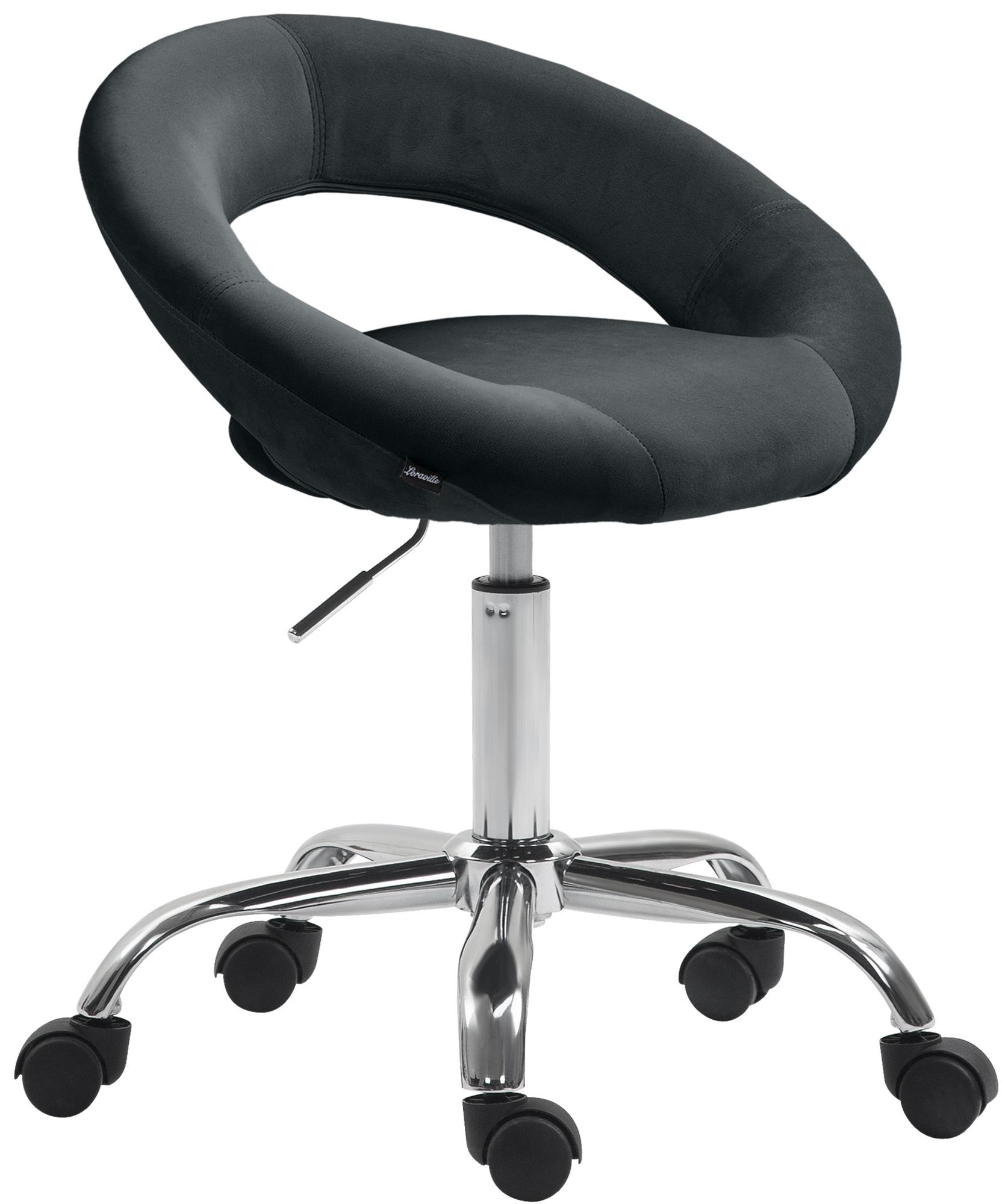 CLP Arbeitshocker Olinda Samtbezug I Rollhocker mit R&uuml;ckenlehne I Arbeitsstuhl auf Rollen h&ouml;henverstellbar und drehbar - Bild 1