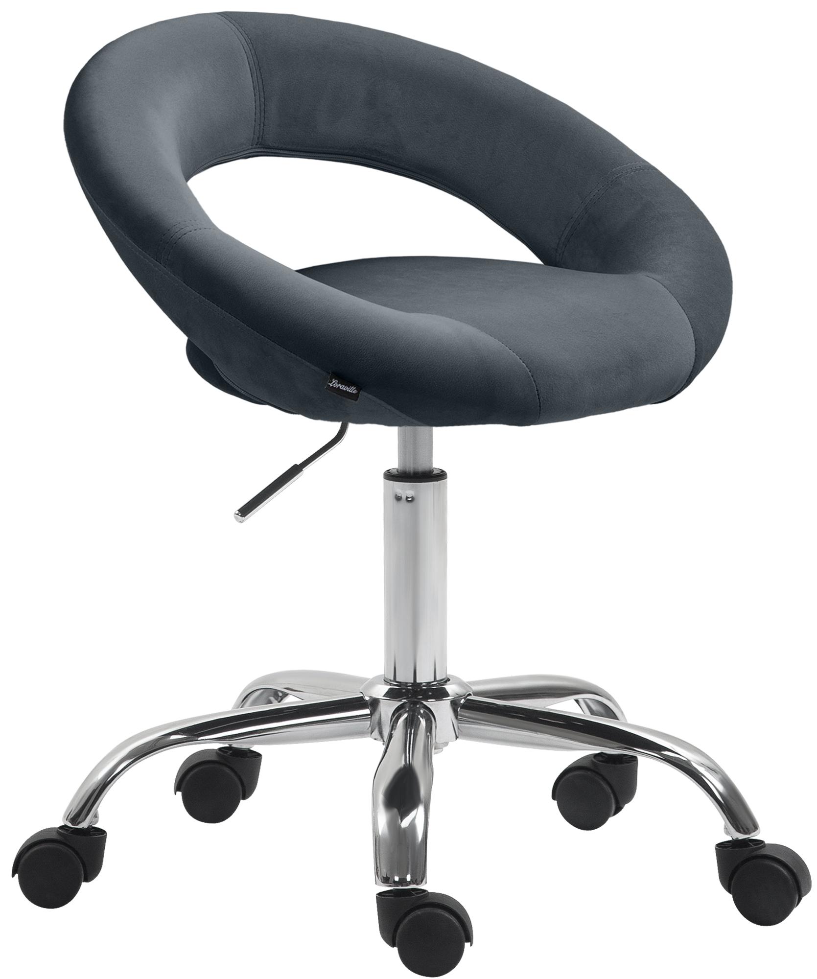 CLP Arbeitshocker Olinda Samtbezug I Rollhocker mit R&uuml;ckenlehne I Arbeitsstuhl auf Rollen h&ouml;henverstellbar und drehbar - Bild 1