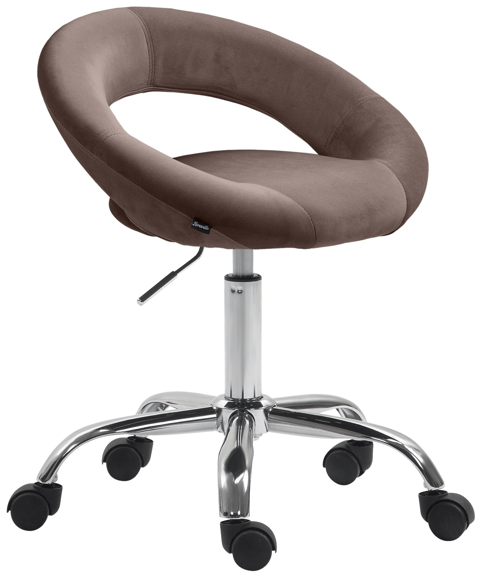 CLP Arbeitshocker Olinda Samtbezug I Rollhocker mit R&uuml;ckenlehne I Arbeitsstuhl auf Rollen h&ouml;henverstellbar und drehbar - Bild 1