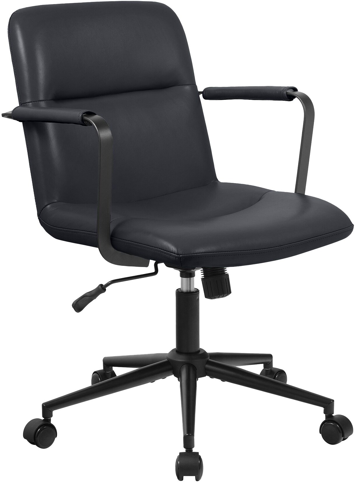 CLP Bürostuhl ergonomisch Hilda, höhenverstellbar drehbar, mit Kippmechanik und Armlehnen, Echtlederbezug, Schreibtischstuhl für Büro